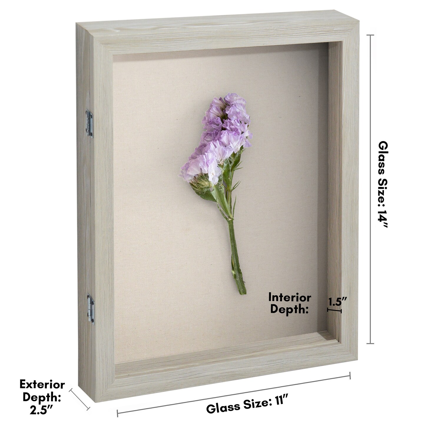 Americanflat Front Loading Shadow Box Frame - 1.5 Interior Depth for Memorabilia - Display Case for Keepsakes - Magnetic Closure - Includes Pins to Secure Items - Hanging Hardware
