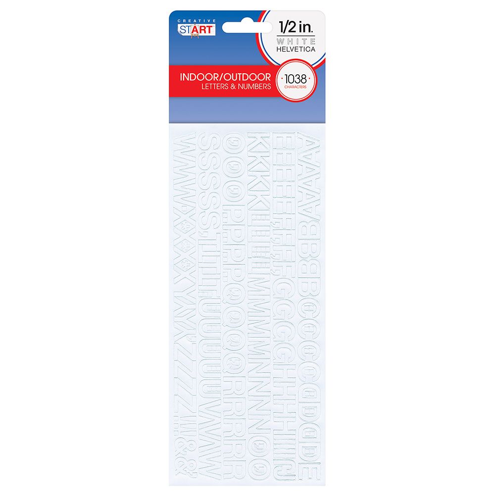 Creative Start Vinyl Self Adhesive Letters And Numbers 12 Helvetica Font White 1038 Count 4904