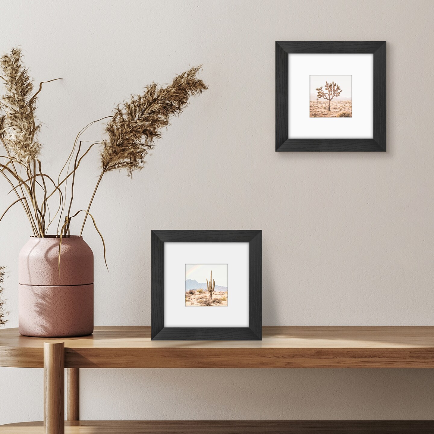 Americanflat Picture Frame with Wide Molding with Mat - Modern Wide Picture Frame - Plexiglass Cover - Hanging Hardware - Includes Easel