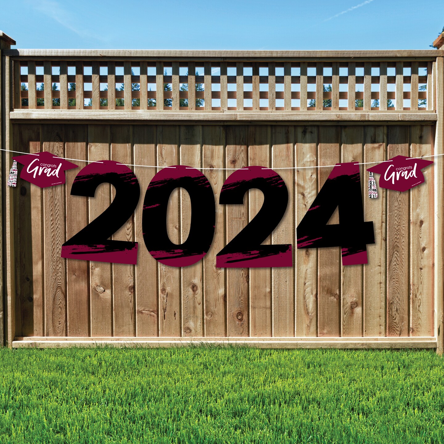 Big Dot of Happiness Maroon Grad - Best is Yet to Come - Large Burgundy Graduation Party Decorations - 2024 - Outdoor Letter Banner