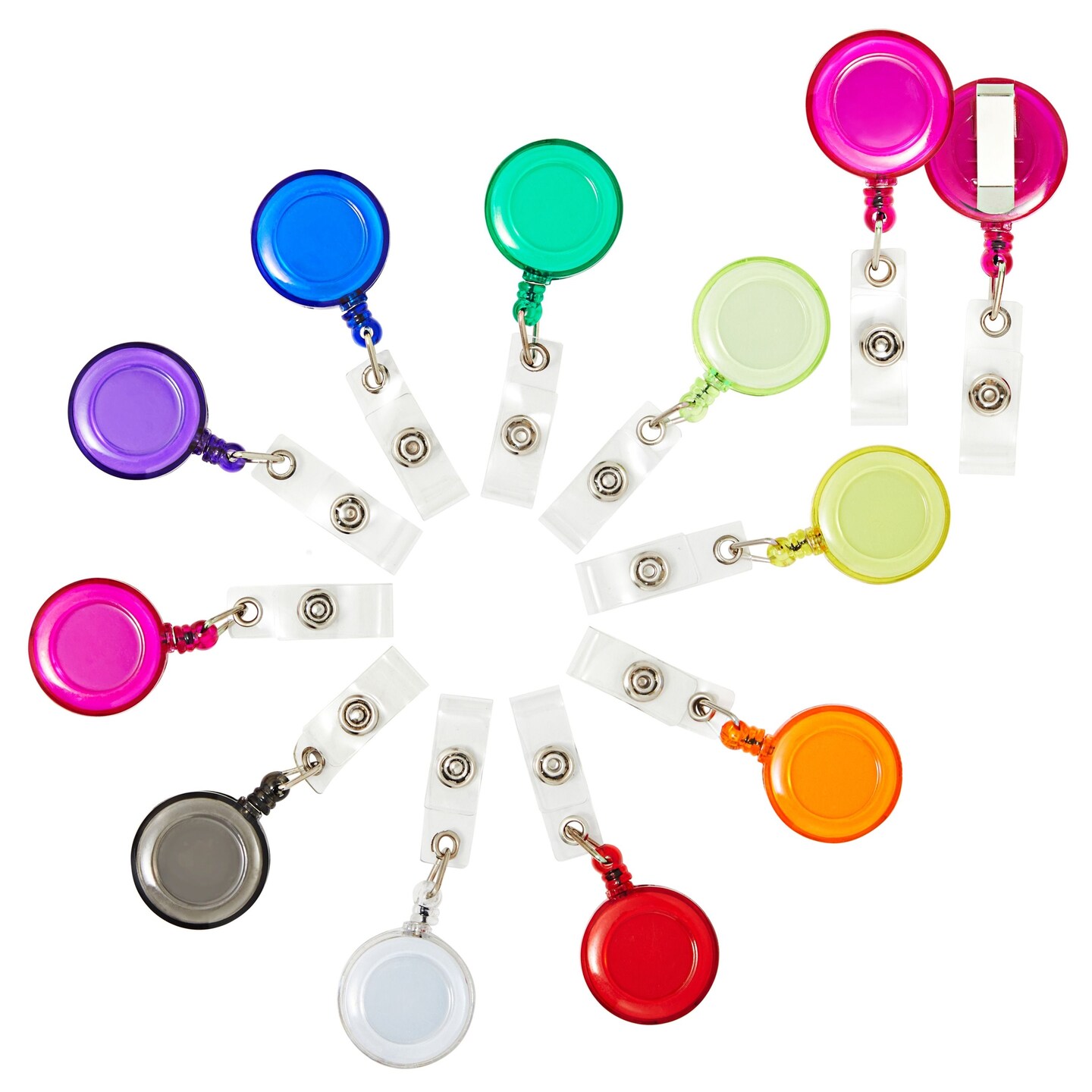 100 Pack Retractable Badge Reel, ID Holders for Nurses and
