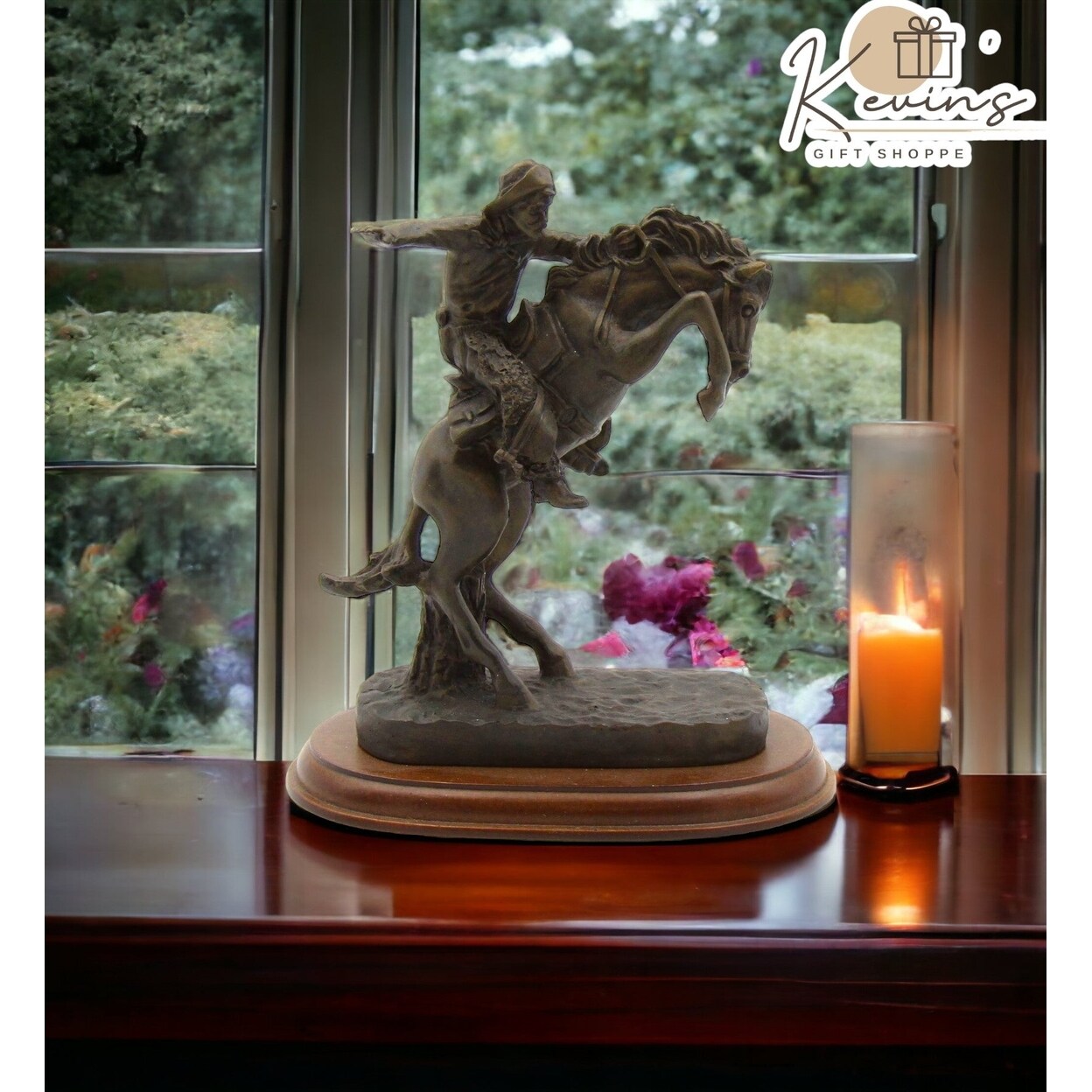 Cowboy Riding Horse Figurine Gift Idea or Home Decoration Ornament Figurines