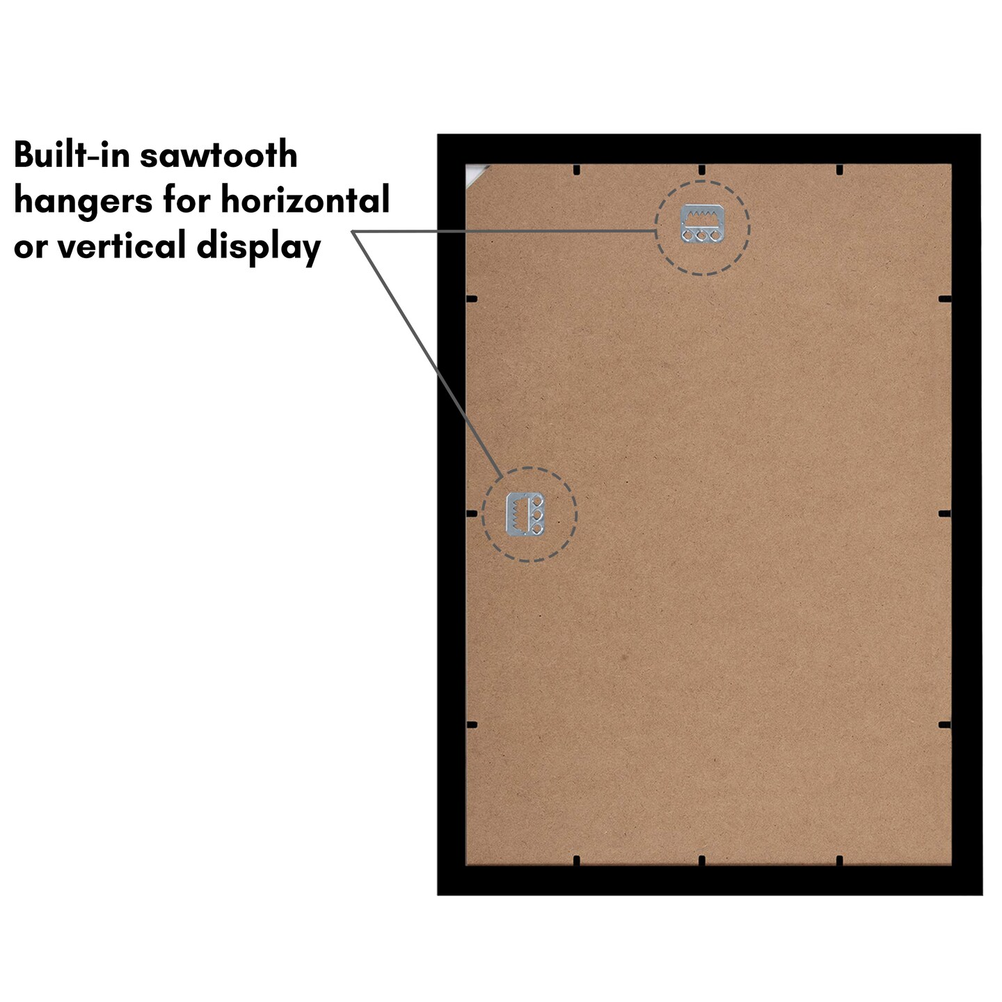 Americanflat Gallery Picture Frame - Set of 2 - Photo Frame for Wall Decor - Shatter Resistant Glass - Adjustable Hanging Hardware - Includes Easel for Tabletop Display - Black