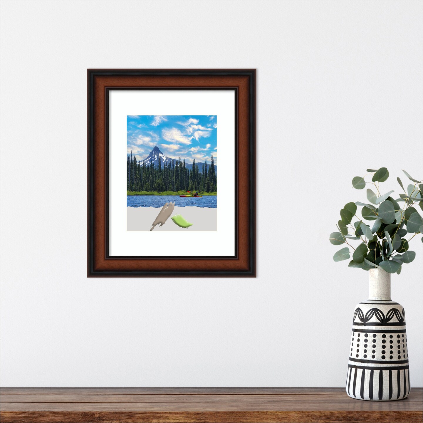 Cyprus Walnut Narrow Wood Picture Frame, Photo Frame, Art Frame