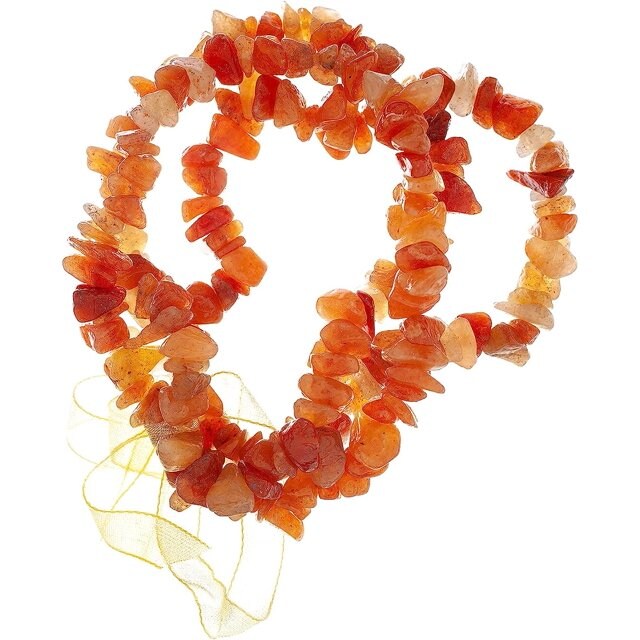 Earth's Jewels Semi-Precious Peach Aventurine Orange Chips Bracelet 3-Strand