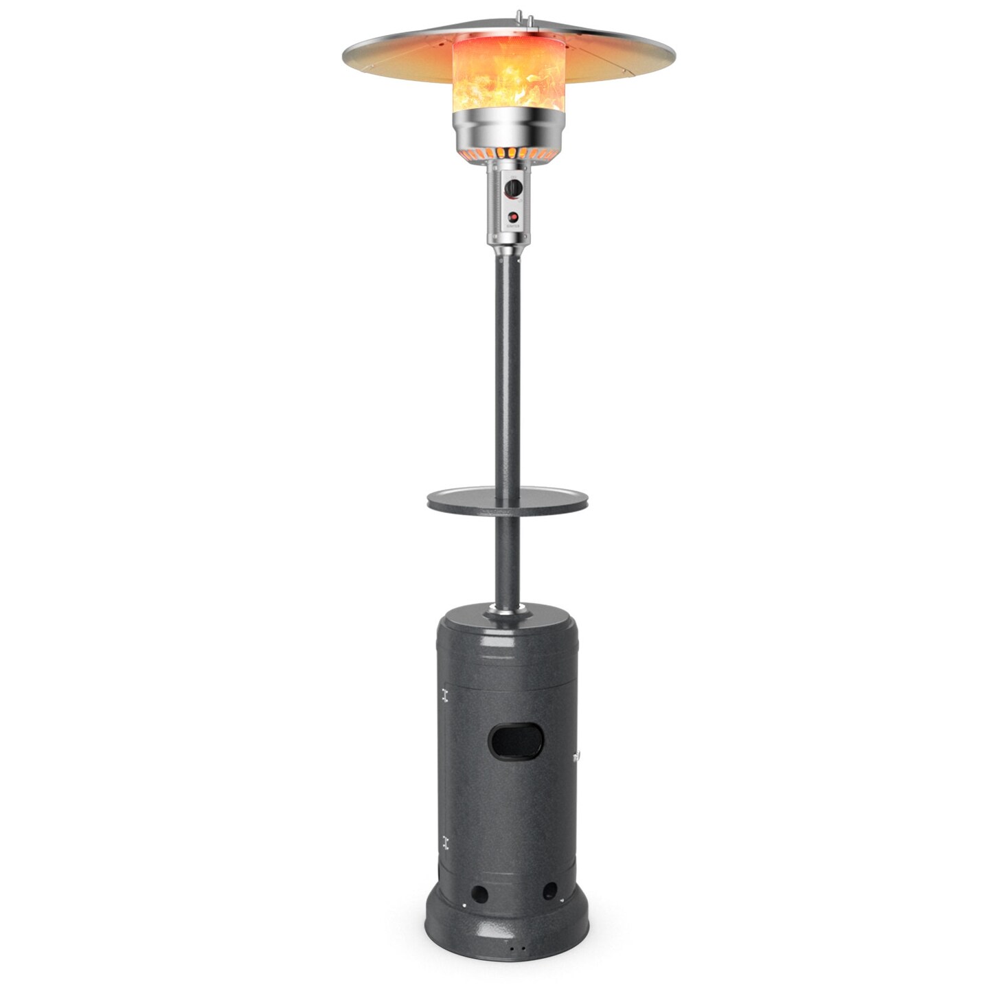 Outdoor Heater Propane Standing LP Gas Steel with Table &#x26; Wheels