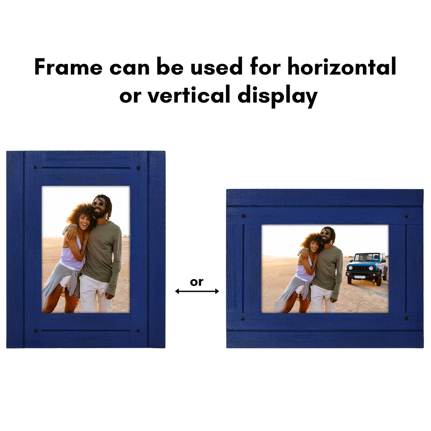 Americanflat Picture Frame - Rustic Picture Frame with Textured Engineered Wood, Shatter Resistant Glass and Easel Back - Horizontal and Vertical Display