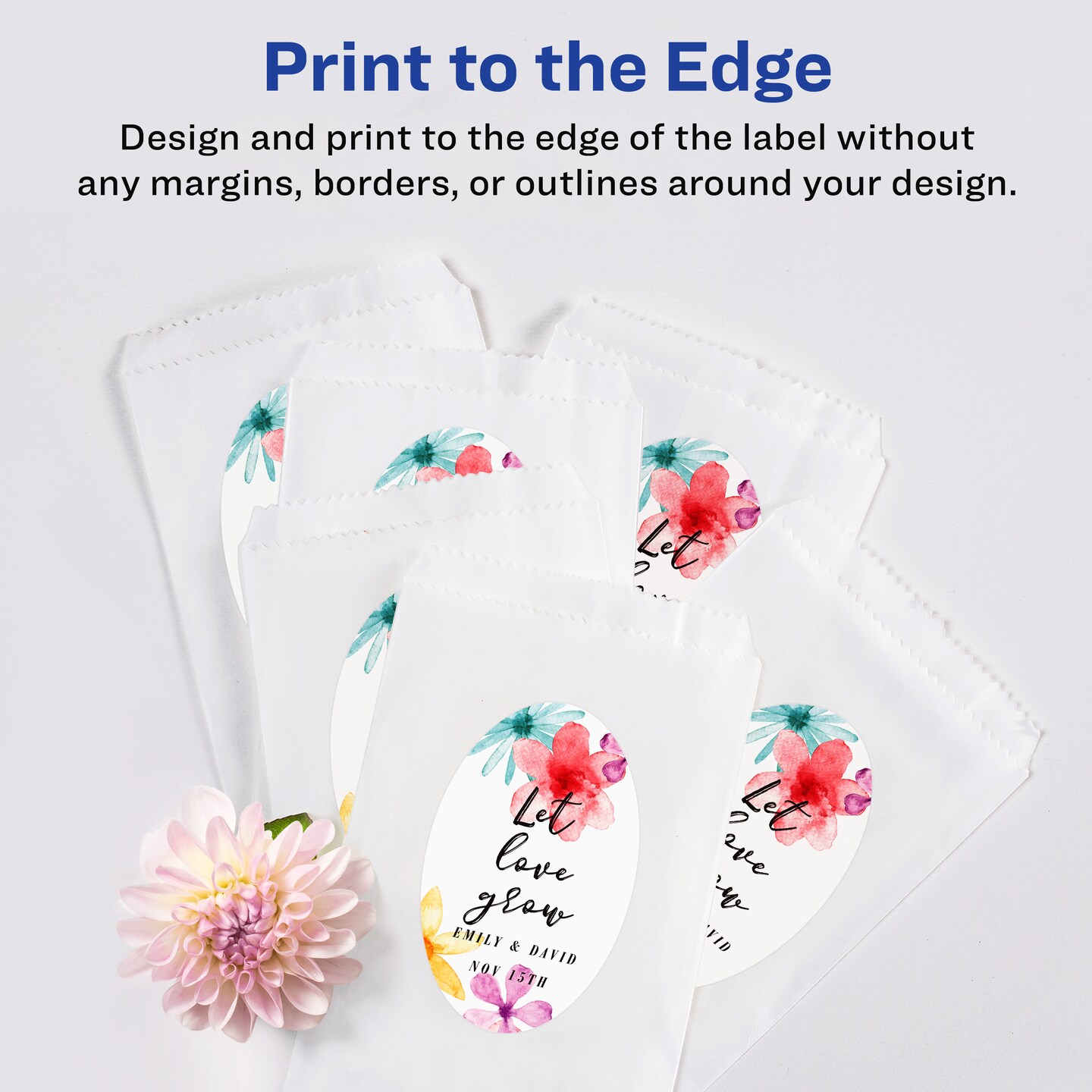 Avery Matte White Oval Labels, 2&#x22; x 3-1/3&#x22;
