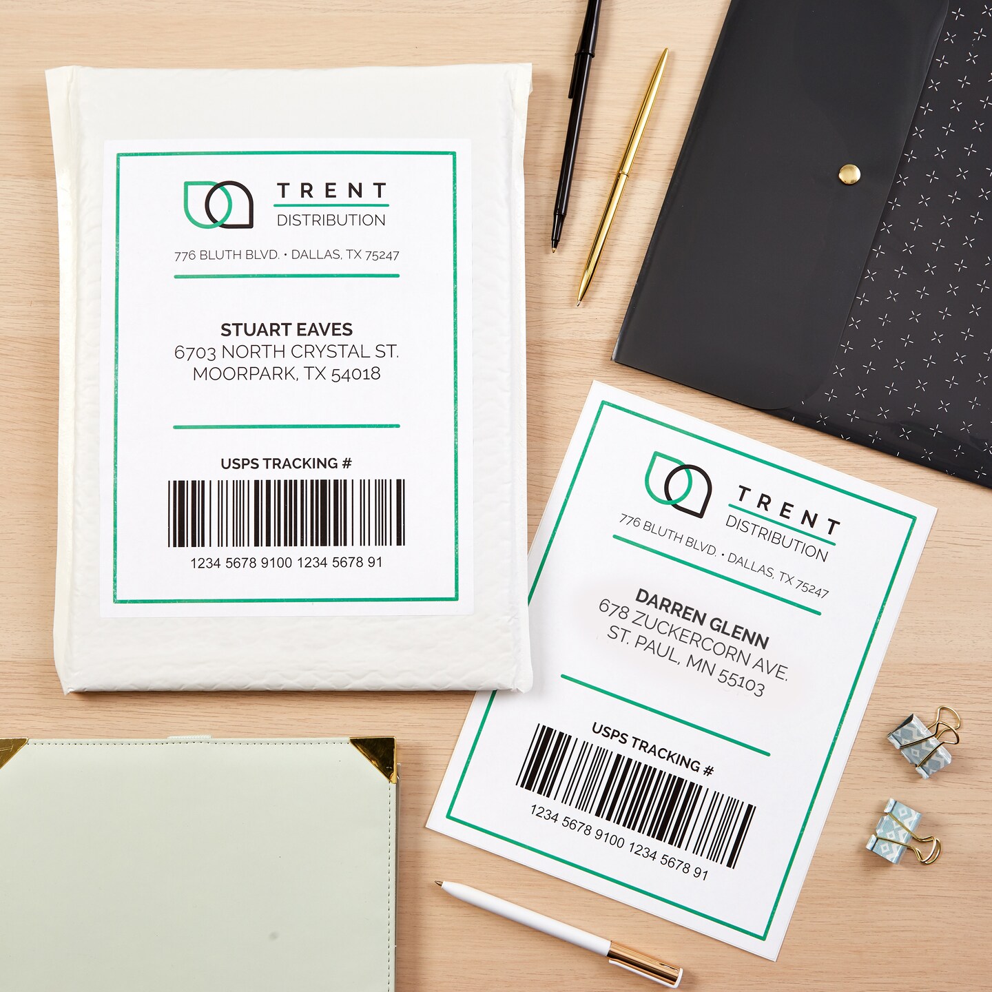 Avery Printable Shipping Labels, 5.5" x 8.5" Customizable Stickers, White, 200 Blank Mailing Labels, Great for Mailing, Shipping, Organizing, and More (8426)