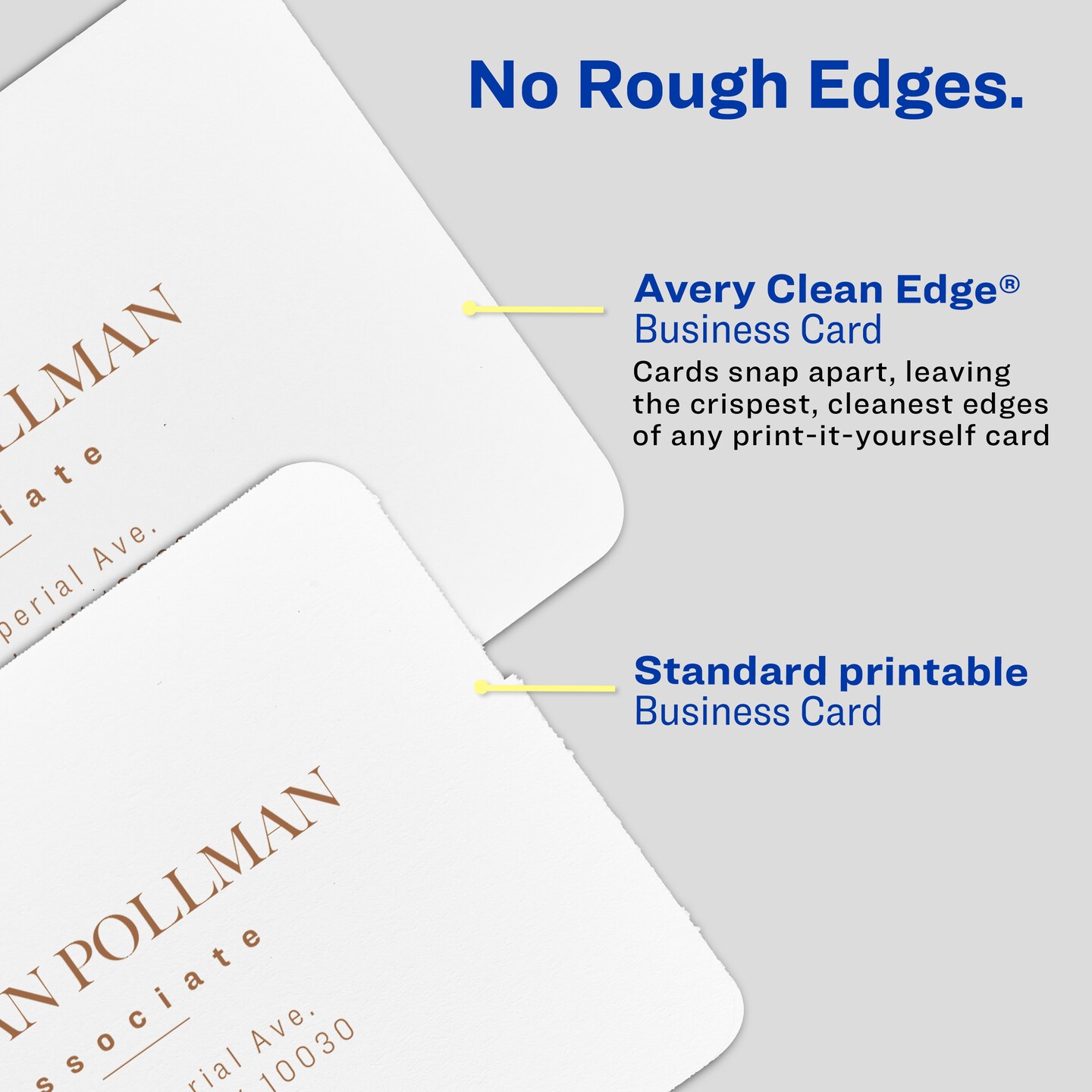 Avery Clean Edge Printable Business Cards with Sure Feed Technology, Rounded Corners, 2&#x22; x 3.5&#x22;, White, 160 Blank Cards for Inkjet Printers (88220)