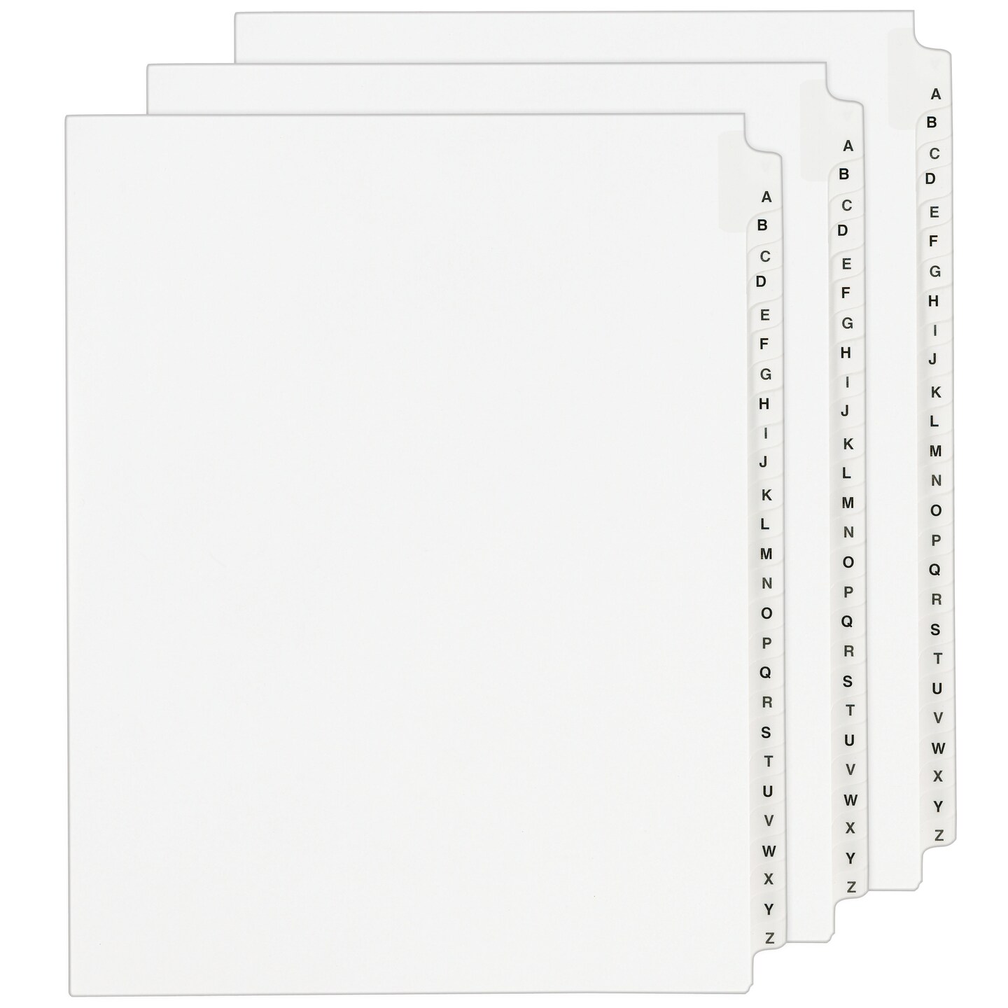 Avery Legal Exhibit Unpunched Dividers for Use with Any Binding System, Collated A-Z, 26 Side Tab Dividers Per Set, Helvetica Bold Type, 3 Sets (21866)