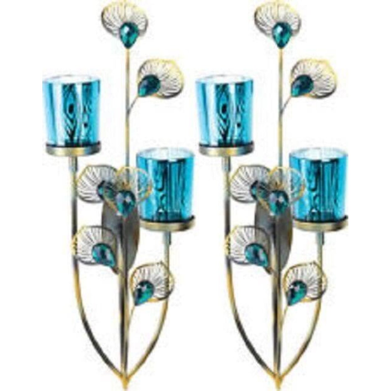 Gallery Of Light 2 Peacock Plume Candle Wall Sconces