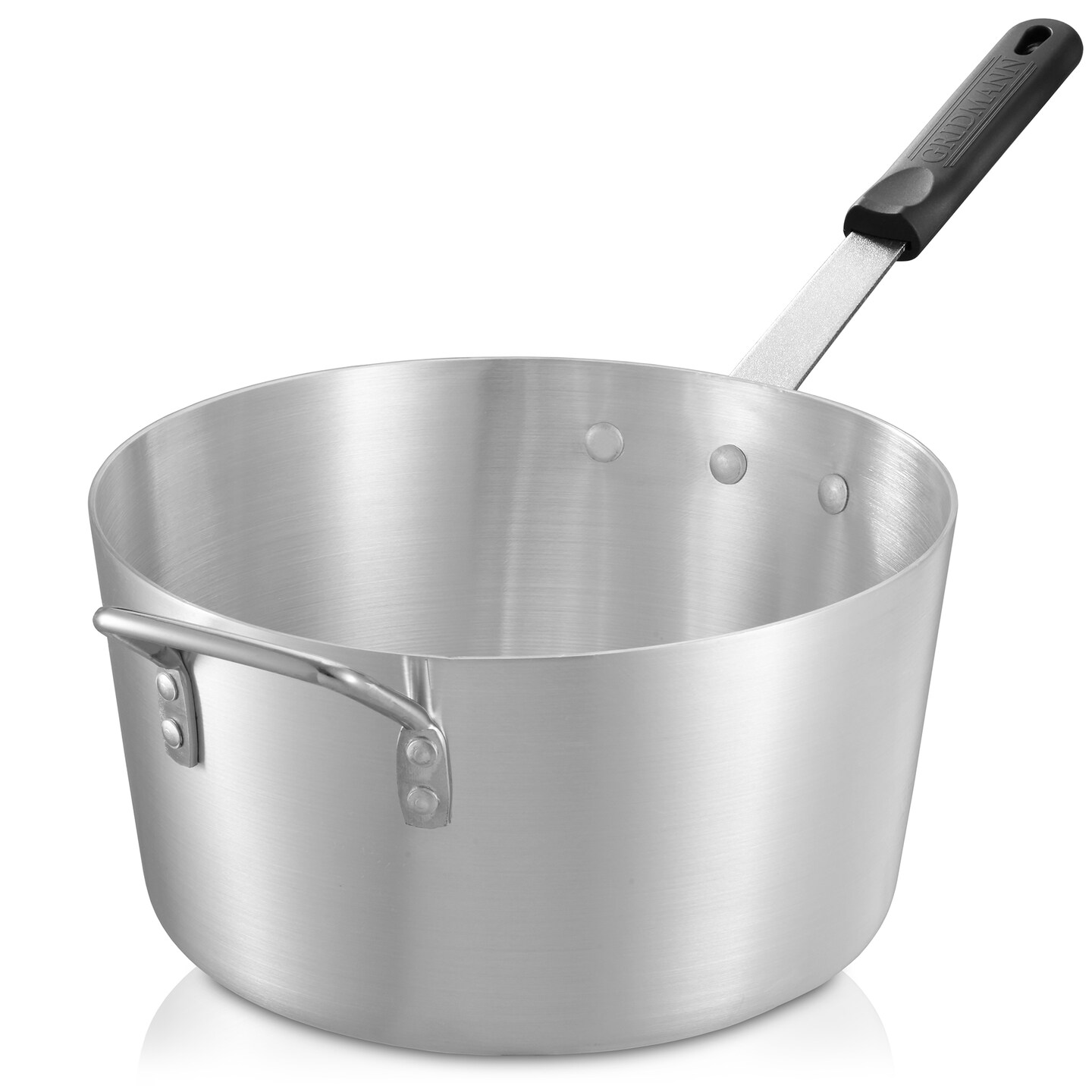 GRIDMANN Tapered Aluminum Sauce Pans with Silicone Handles, NSF Listed Heavy Duty Professional Cookware