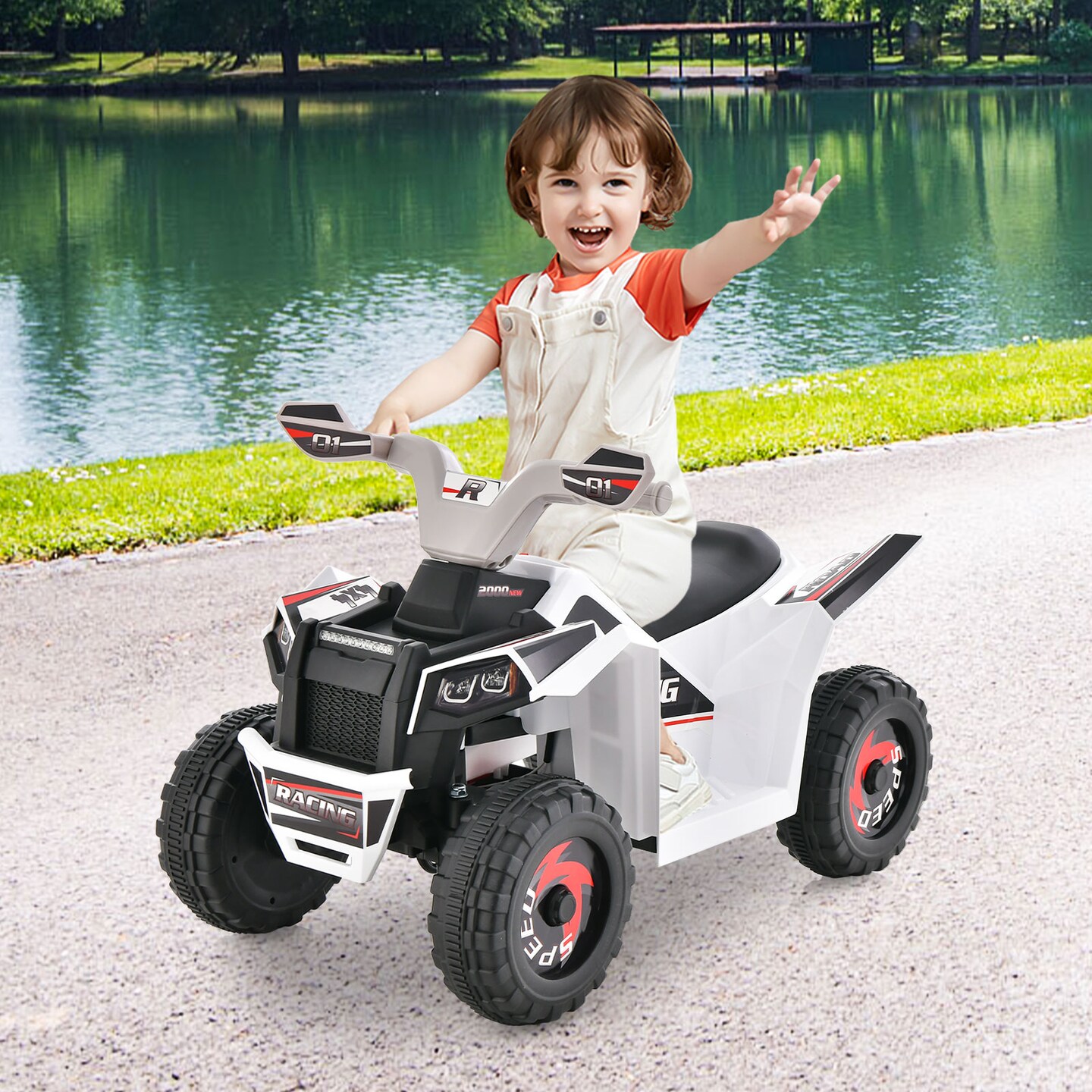 Kids Ride On Atv 4 Wheeler Quad Toy Car With Direction Control