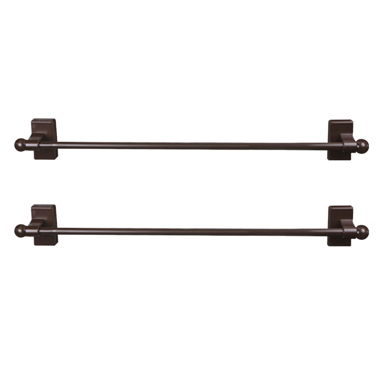 Hermosa Home Decorative Self-Adhesive, Wall Mount Rod 17-30&#x22; Long - Cocoa (Set Of 2)