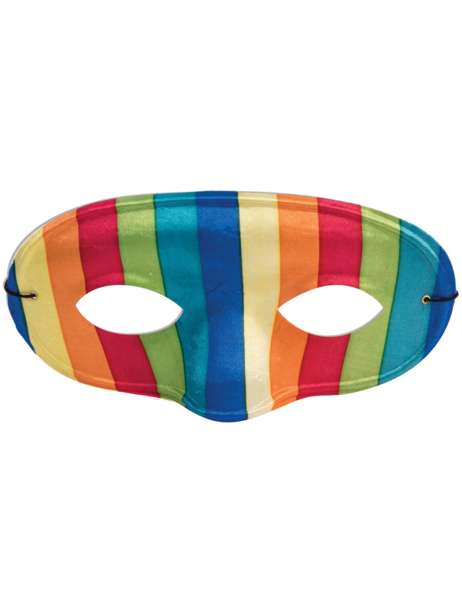 Adult&#x27;s Funky Pride Colorful 70s Retro Rainbow Domino Mask Costume Accessory