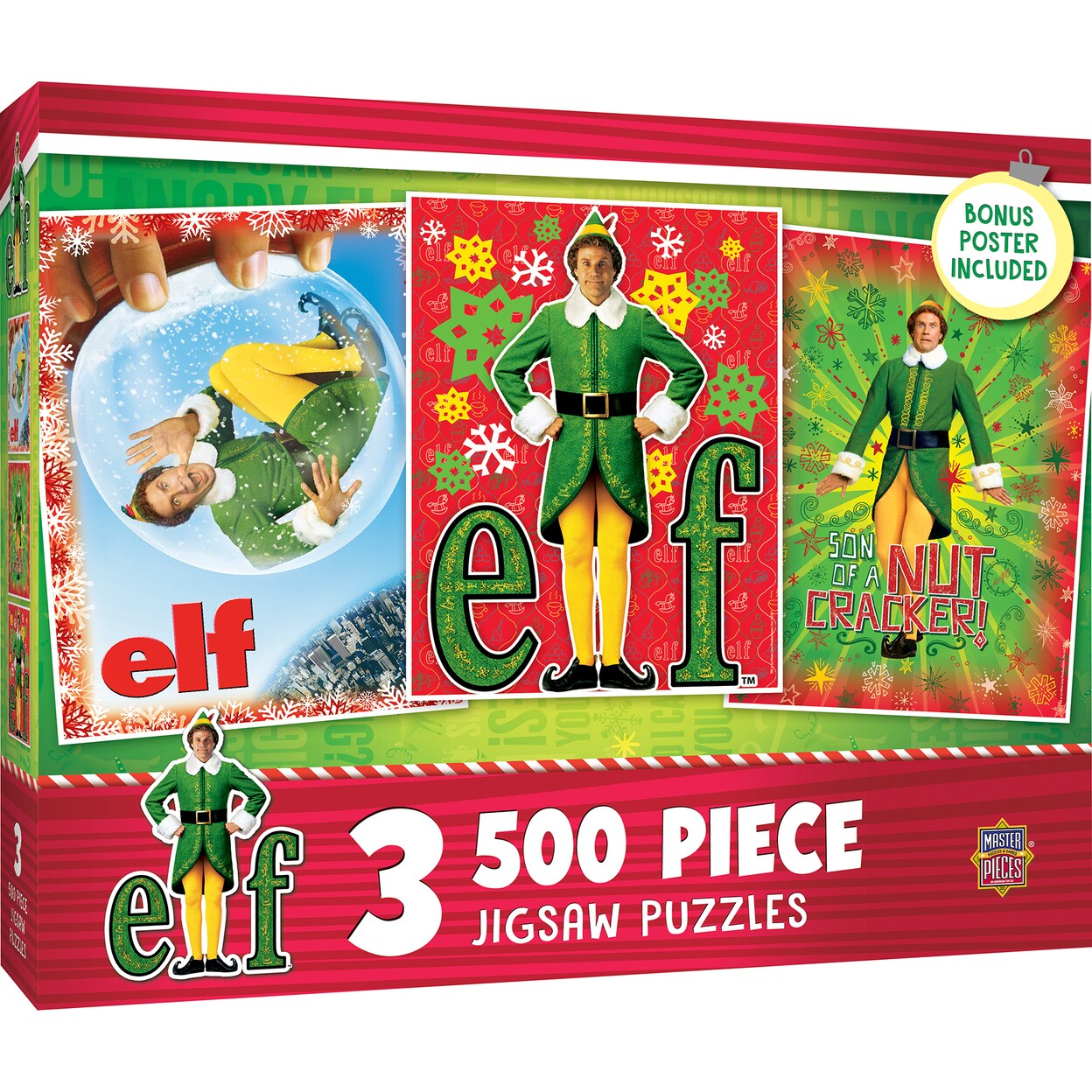 Masterpieces   Puzzle Bundle - Elf 3-Pack 500 Piece Jigsaw Puzzles