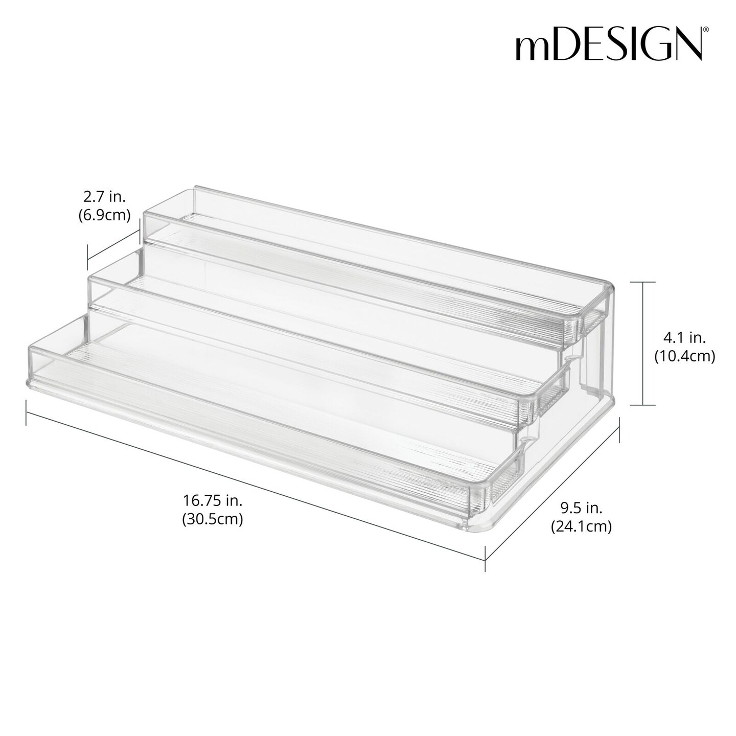mDesign Plastic Shelf Adjustable & Expandable Spice Rack Organizer