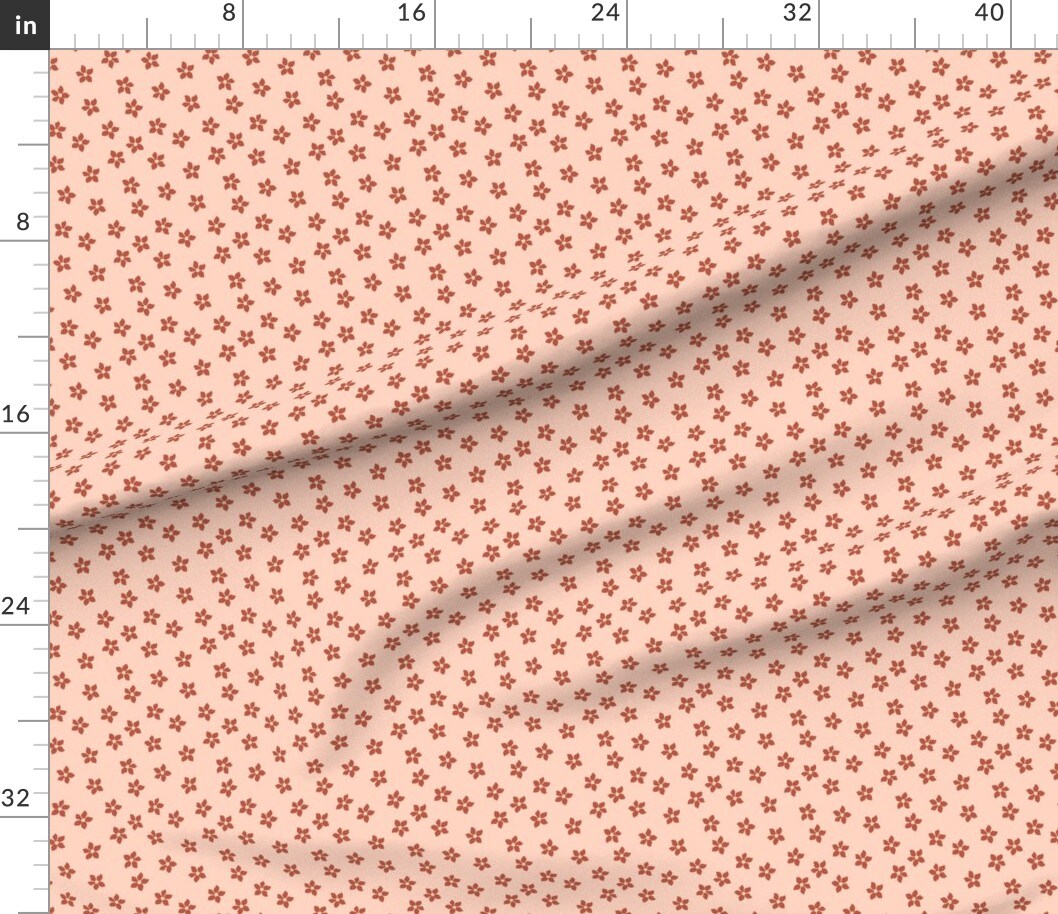 Ditsy Floral Boho Cottagecore Pink Peach Minimalist Custom Printed Fabric by Spoonflower Various Fabrics by the Yard or Fat Quarter