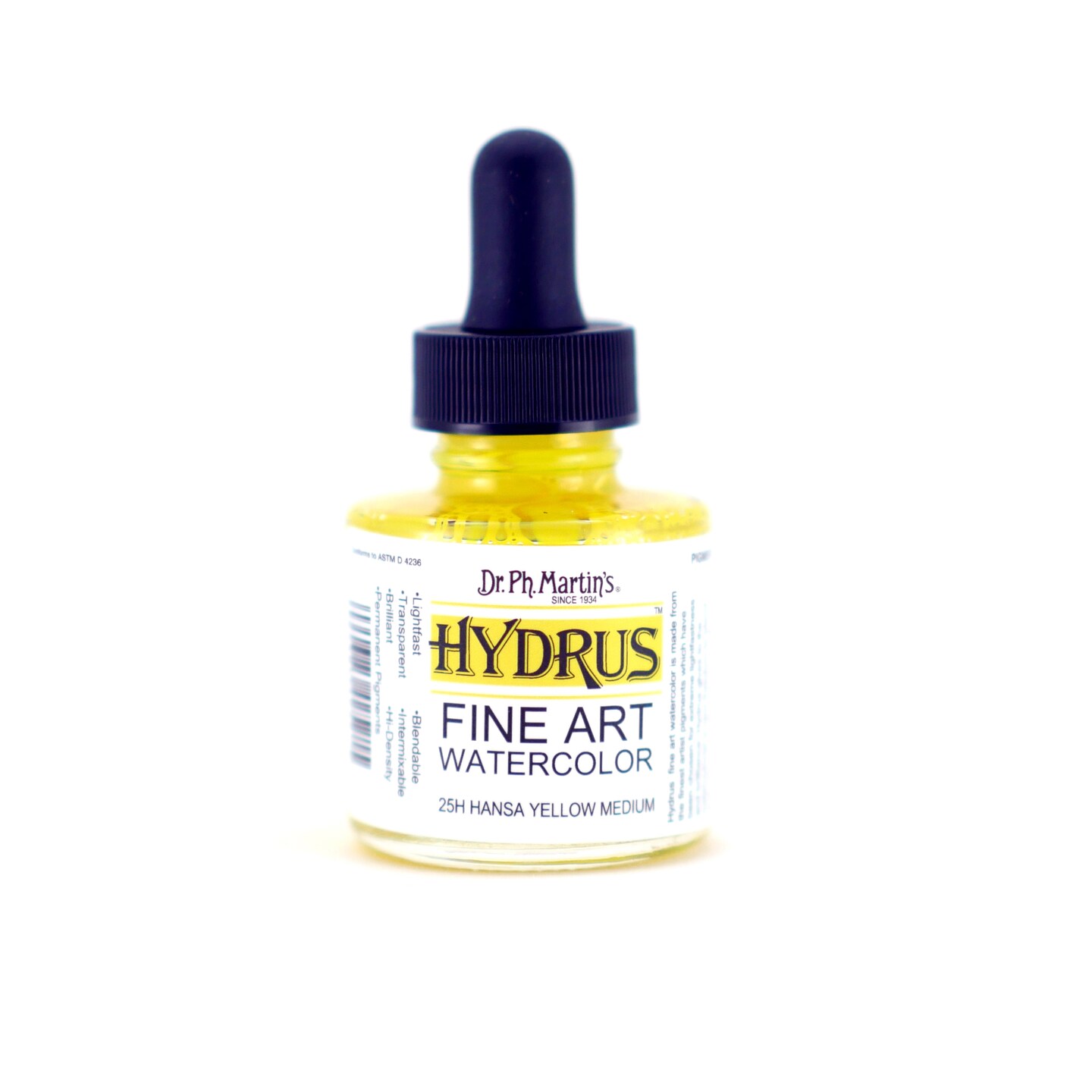 (未使用･未開封品)　Dr. Ph. Martin's Hydrus Fine Art Watercolor 1.0 oz Hansa Yellow Medium (25H) 7z28pnb Dr. Ph. Martin's Hydrus Fine Art Watercolor, 1 oz., Hansa