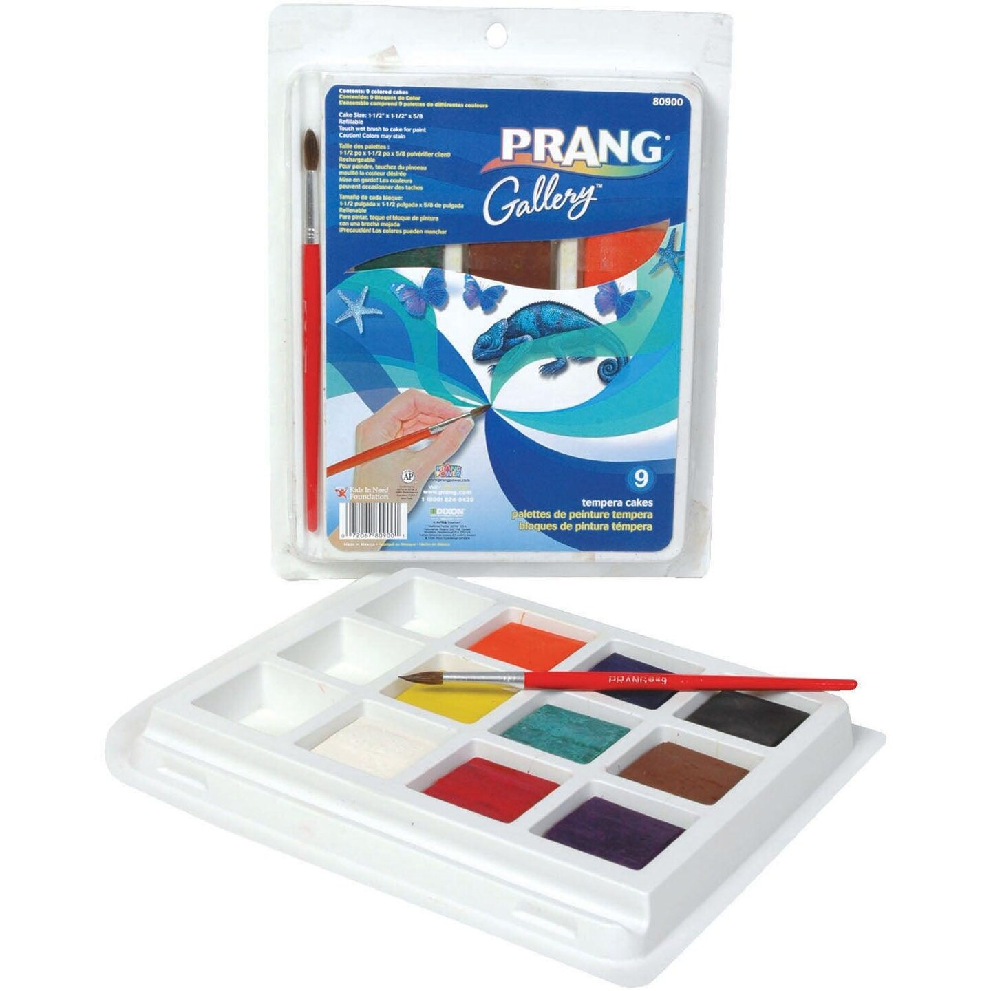 Gallery&#x2122; Tempera Cake Set, 9 Colors with Brush