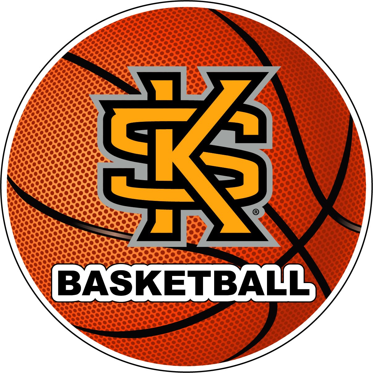 R and R Imports Kennesaw State Unviersity 4-Inch Round Basketball Vinyl Decal Sticker