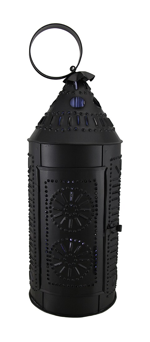 Perforated Tin Antique Finish Sturbridge Tall Candle Lantern 17 Inch