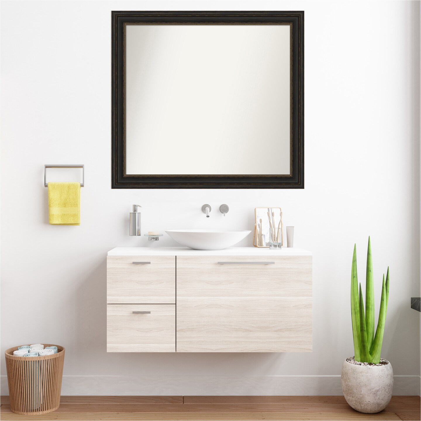 Accent Bronze Non-Beveled Custom Framed Bathroom Vanity Wall Mirror