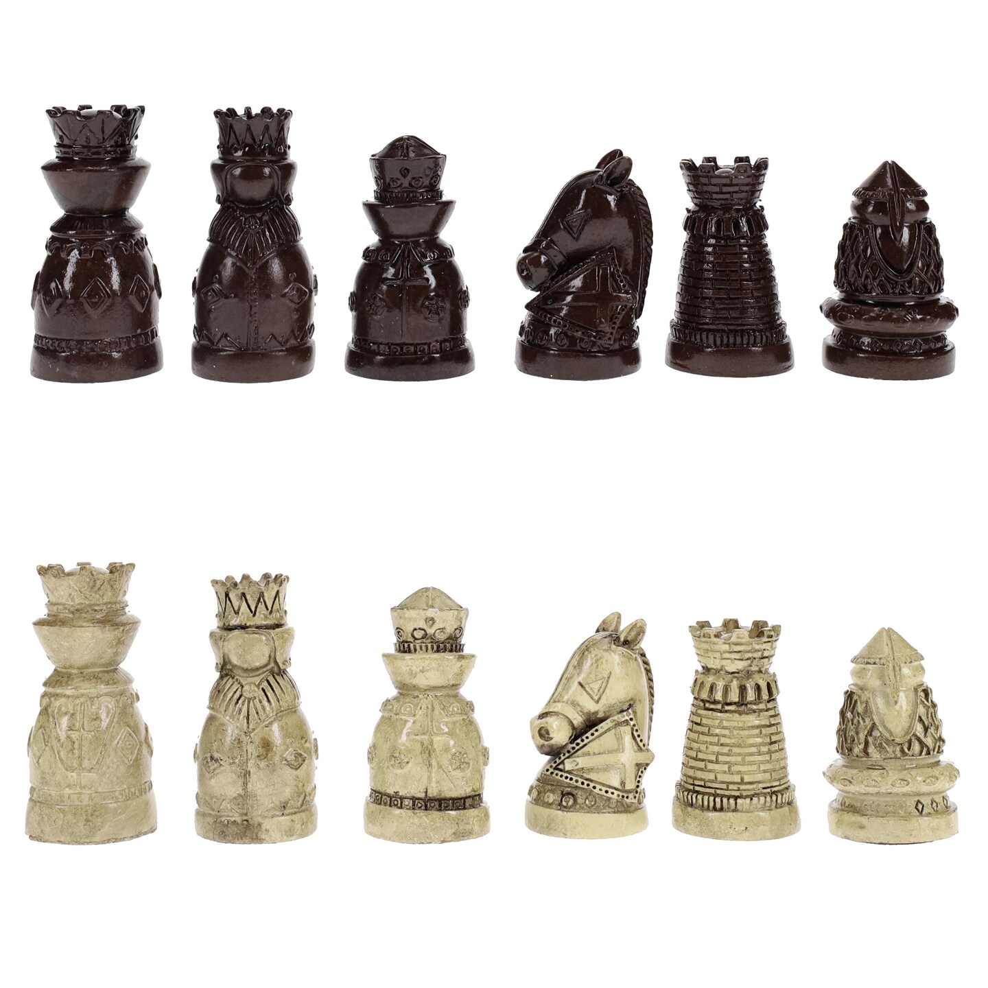WE Games Handpainted Polystone Medieval Themed Chess Pieces, 2.5 in. King