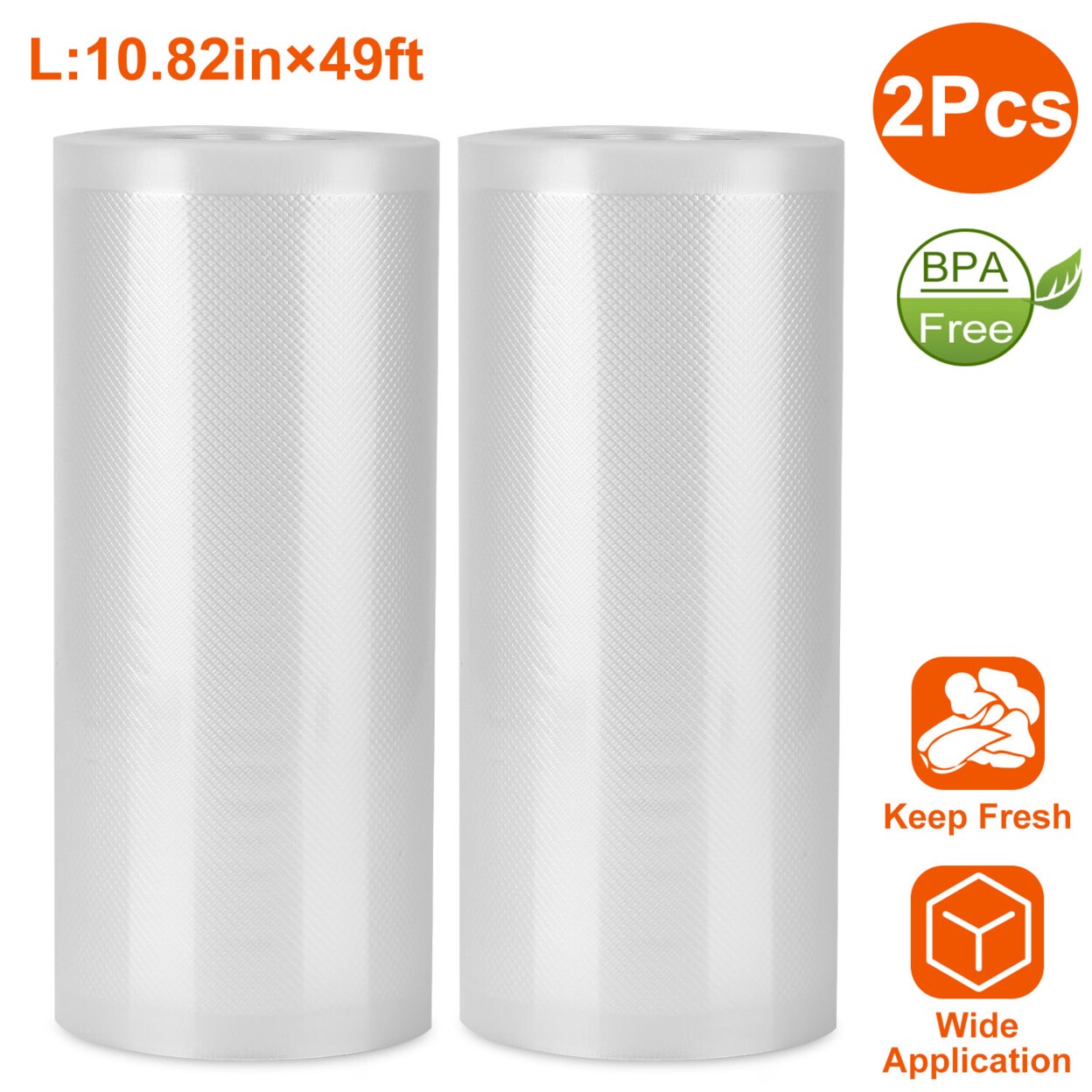 Vacuum Sealer Bags 2 Rolls Bpa Free Food Saver Bags 7.67 X 49 Feet Clear