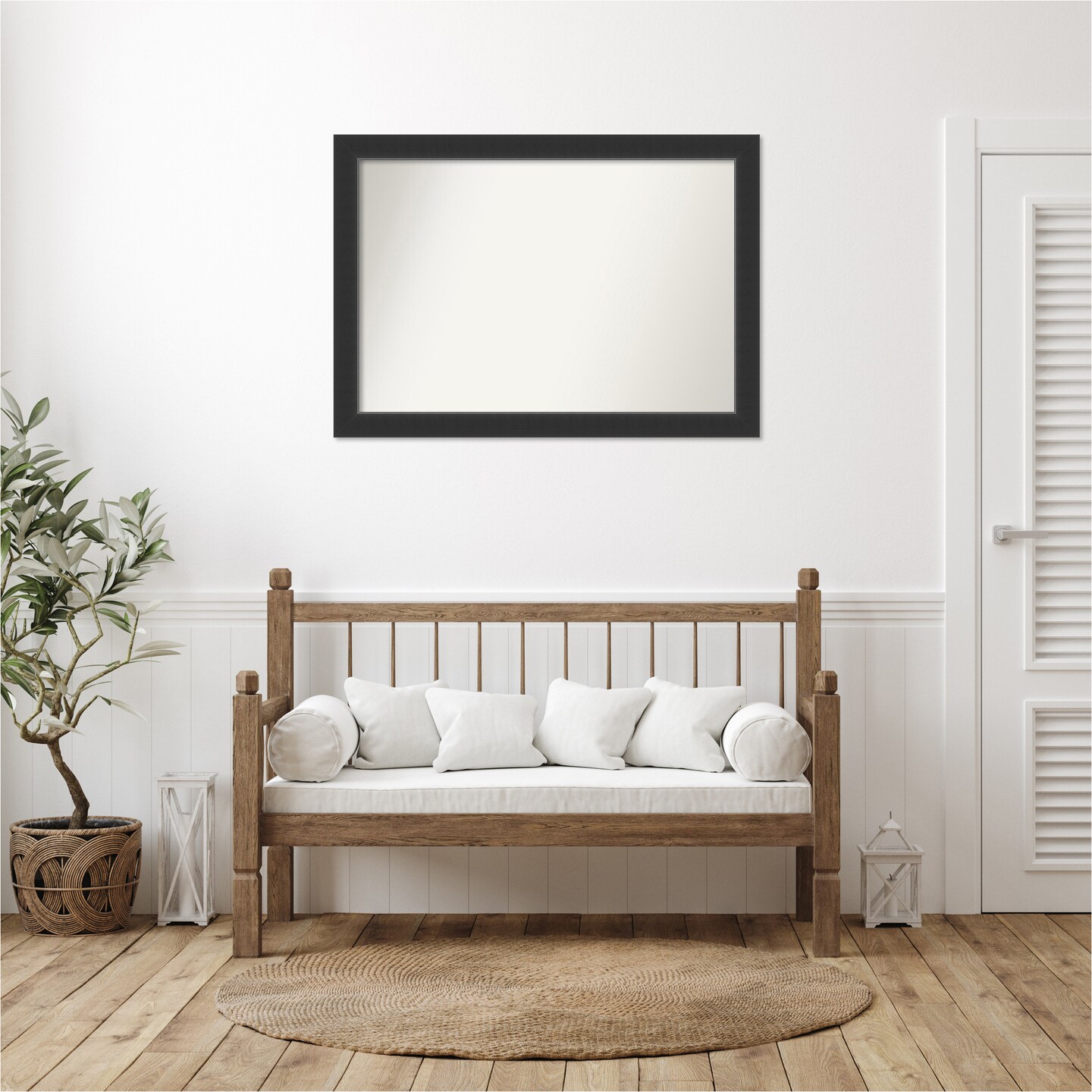 Corvino Black Non-Beveled Custom Framed Bathroom Vanity Wall Mirror