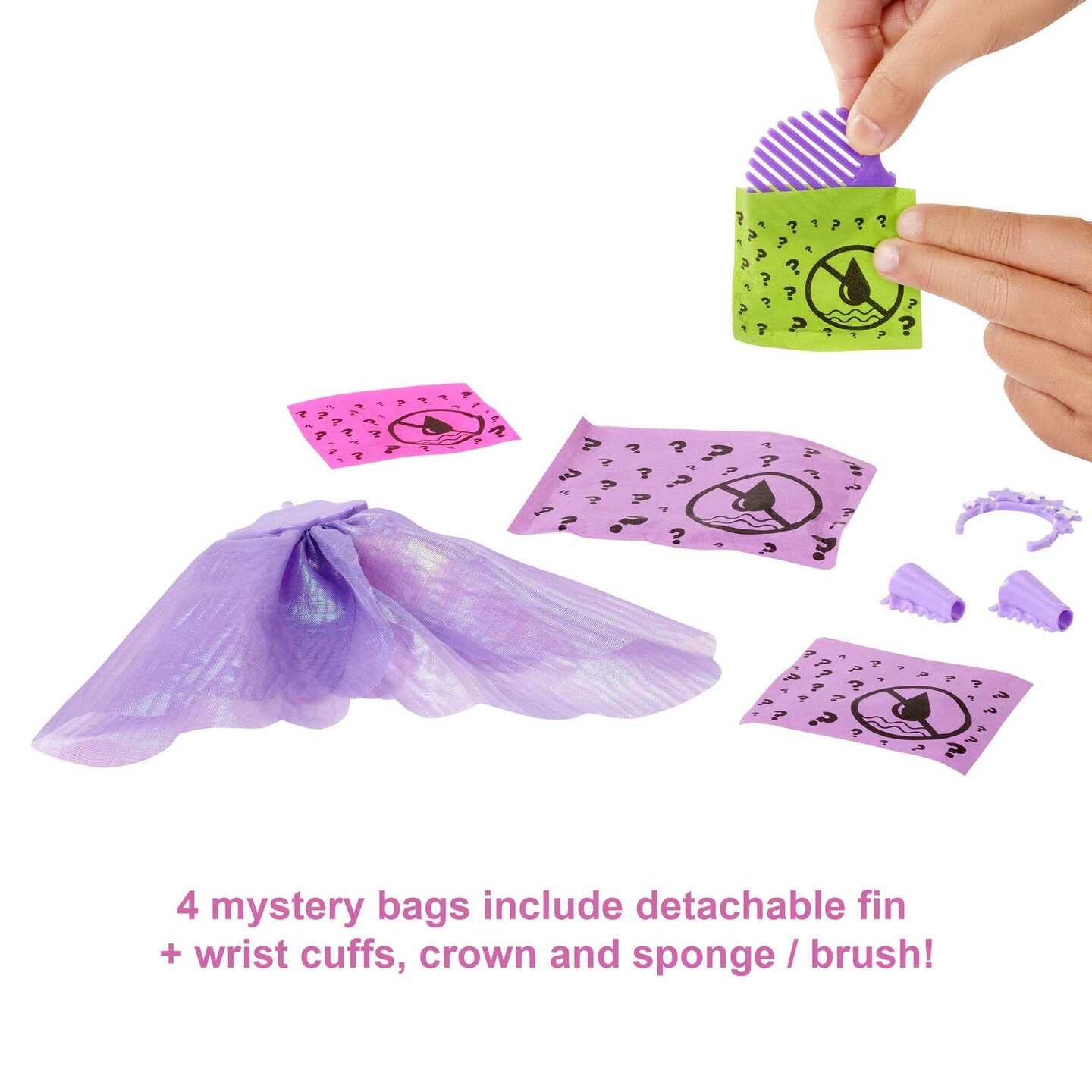 Barbie Color Reveal Doll &#x26; Accessories, Rainbow Mermaid Series, 7 Surprises, 1 Mermaid Barbie Doll (Styles May Vary)