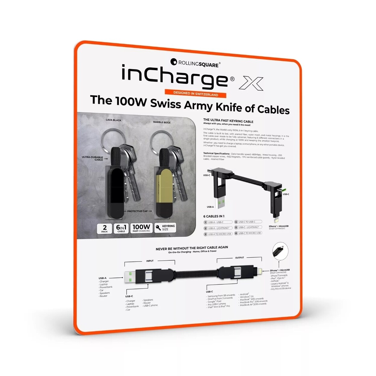 RollingSquare inChargeX - 2 Pack