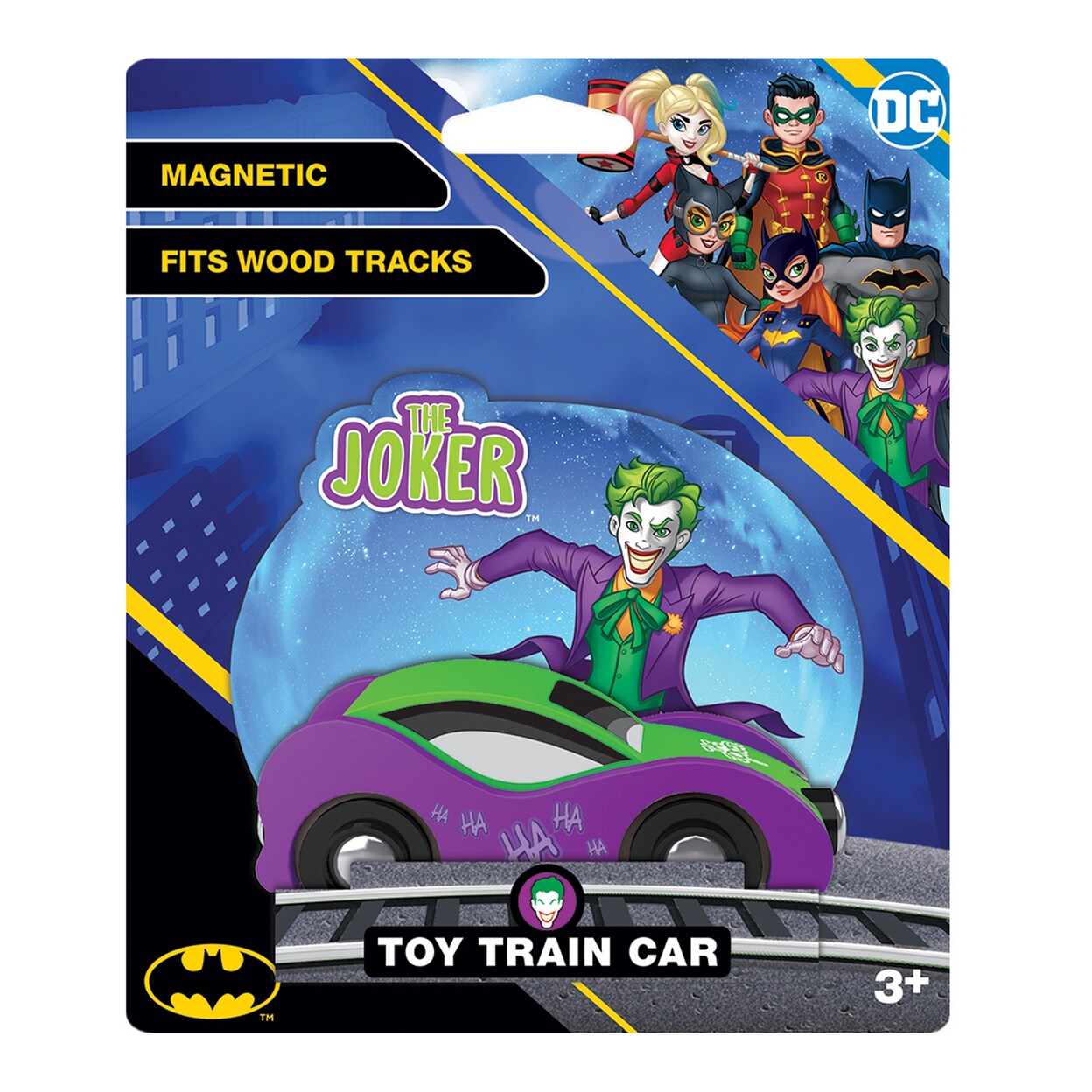 Masterpieces   Officially Licensed - Batman - Joker Wooden Toy Train Engine For Kids