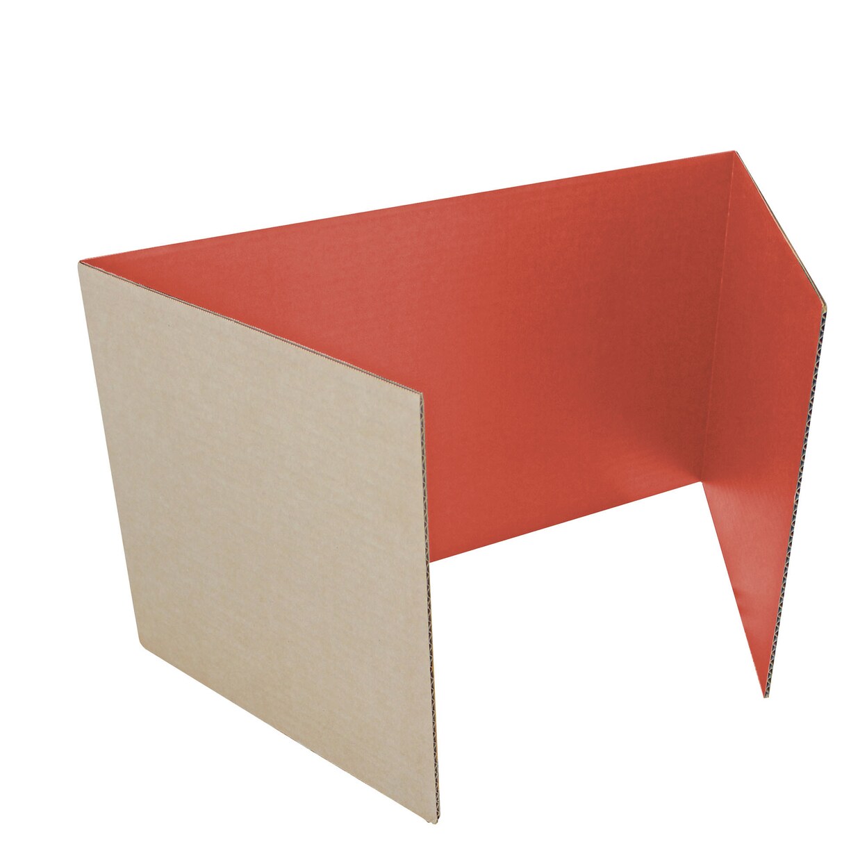 Flipside Products Office, School Classroom Desk Divider 18" x 48" Red Corrugated Study Carrel - Pack of 12