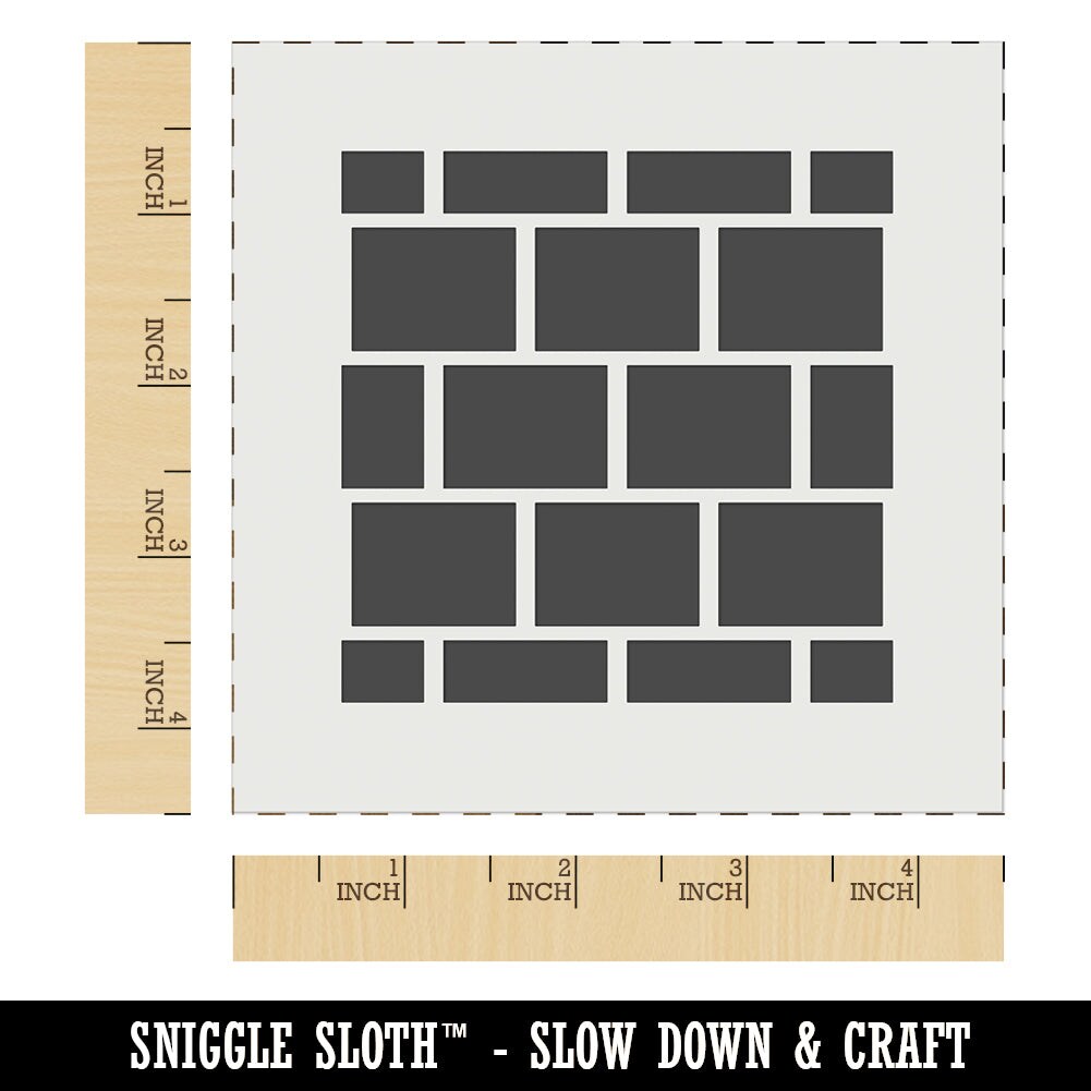 Brick Wall Rectangle Pattern Background Wall Cookie DIY Craft Reusable Stencil