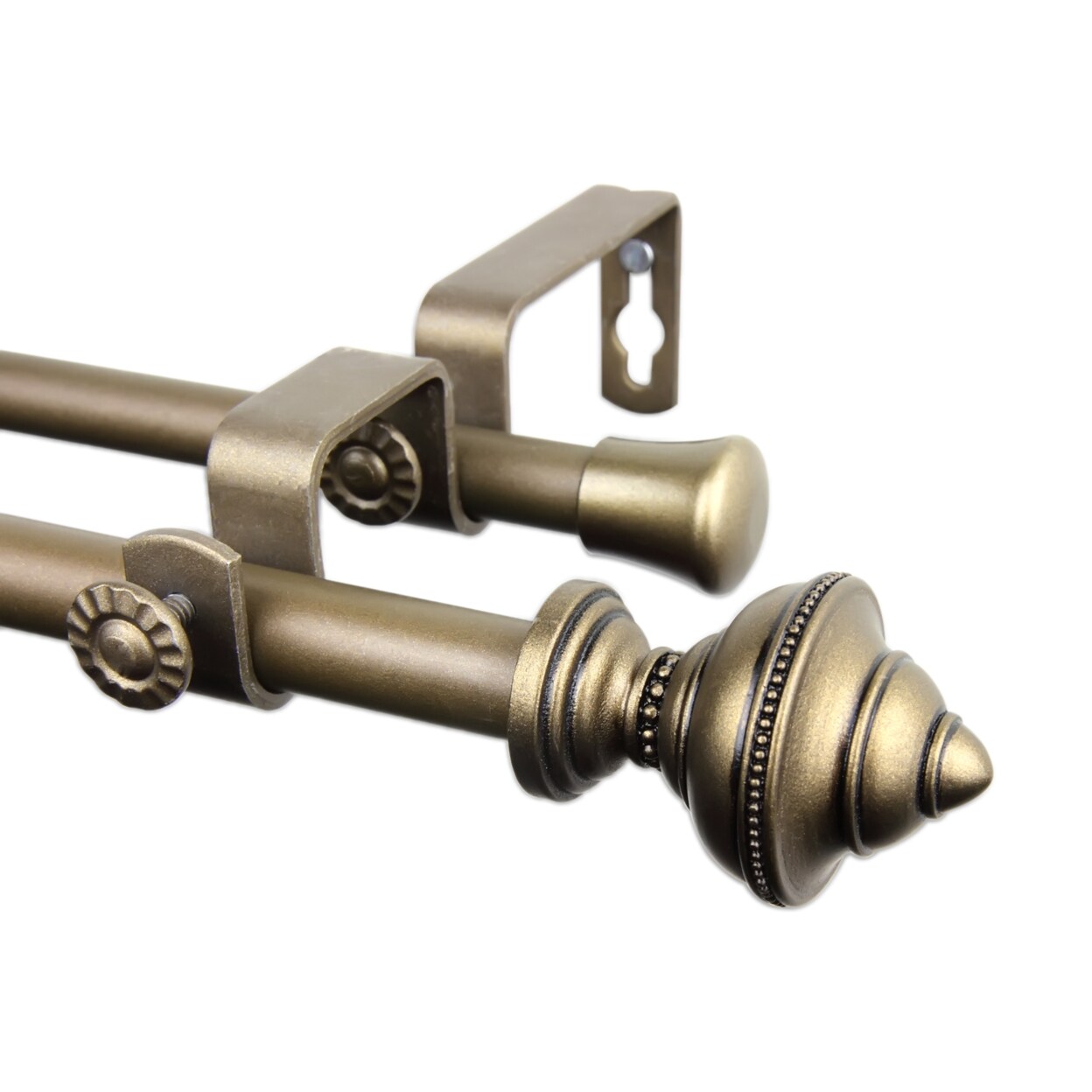 Rod Desyne Home Window Palace Double Curtain Rod 84-120 inch - Antique Gold