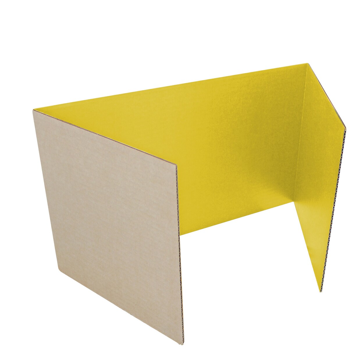 Flipside Products Office, School Classroom Desk Divider 18&#x22; x 48&#x22; Yellow Corrugated Study Carrel - Pack of 12