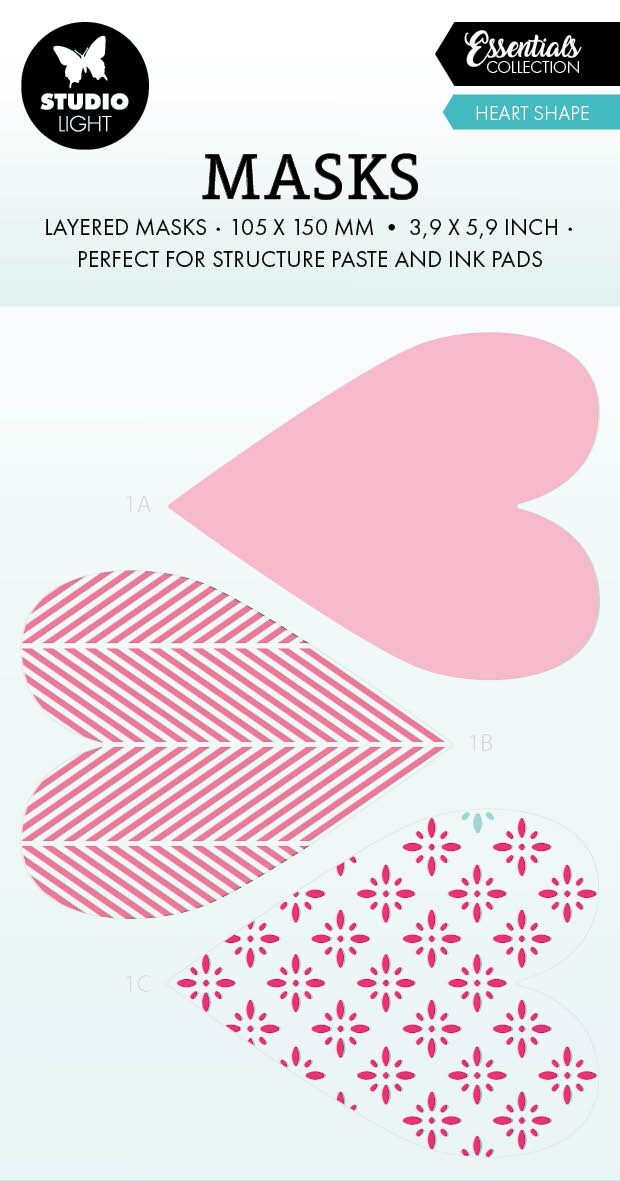 Studio Light Essentials 5.9&#x22;X8.25&#x22; Stencil-Nr. 249, Heart Shape