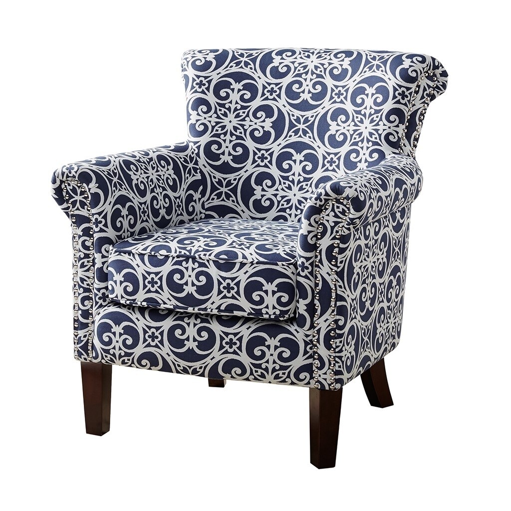 Gracie Mills Fredric Fretwork Tight Back Club Chair - Grace-191