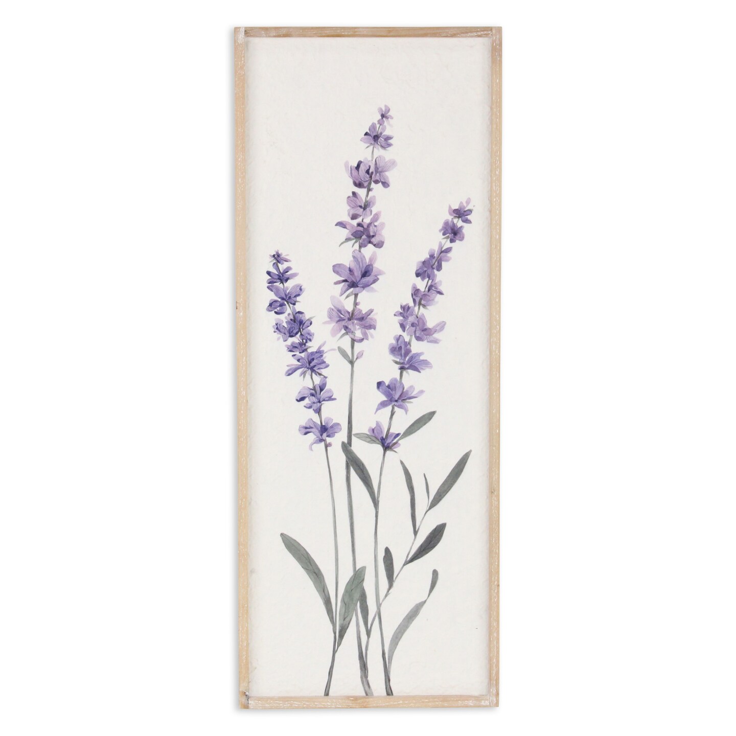Contemporary Home Living Framed Lavender Bouquet Rectangular Wall Art - Purple and Green - 32" x 12.25"