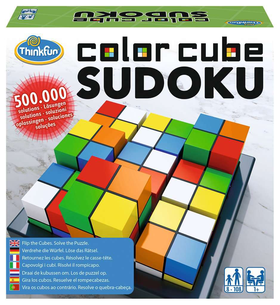 ThinkFun Color Cube Sudoku Single Player Logic Game