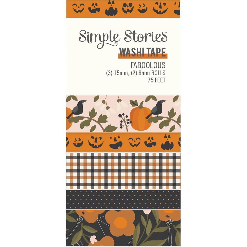 FaBOOlous Washi Tape 5/Pkg