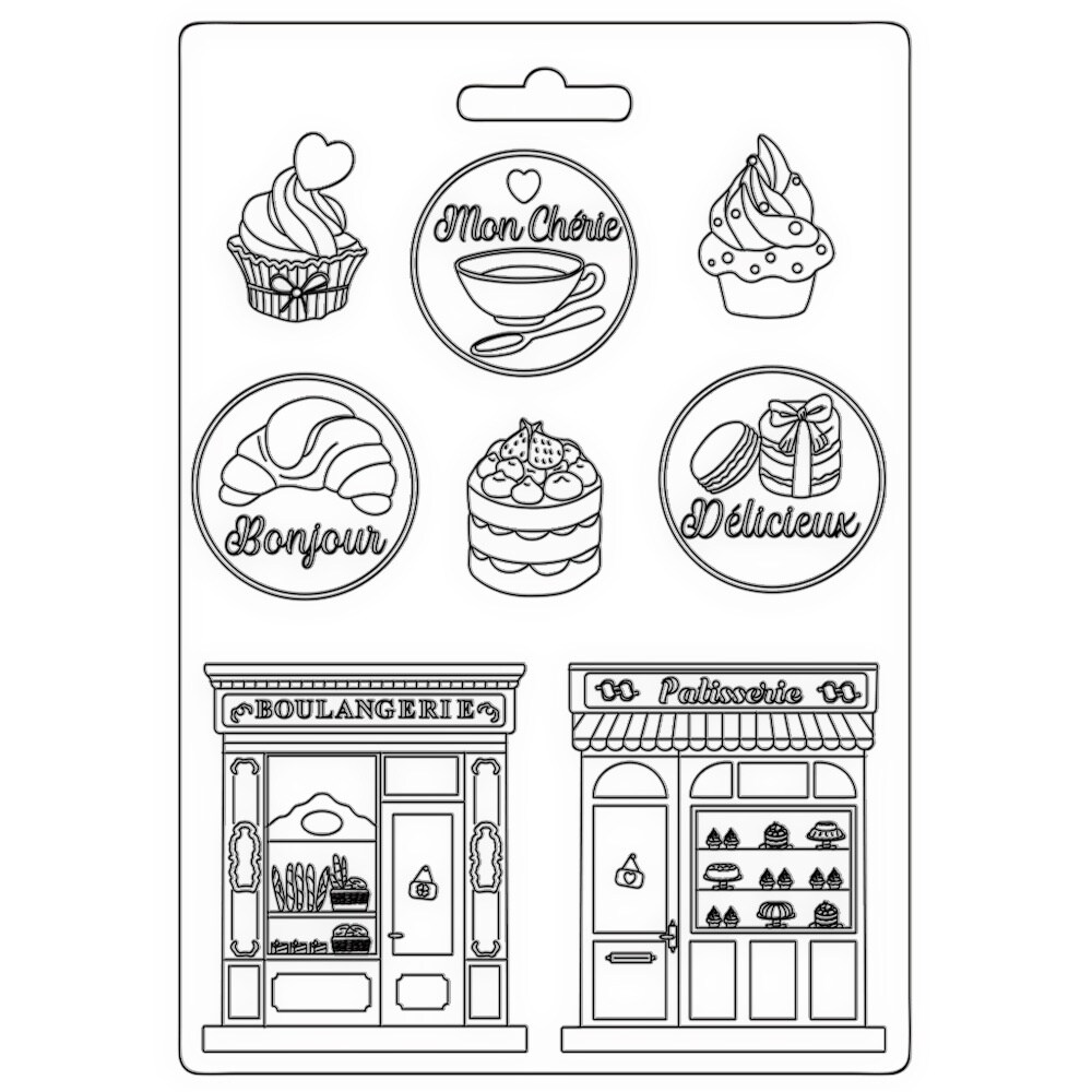 Stamperia Soft Maxi Mould A5-Oh La La - Patisserie
