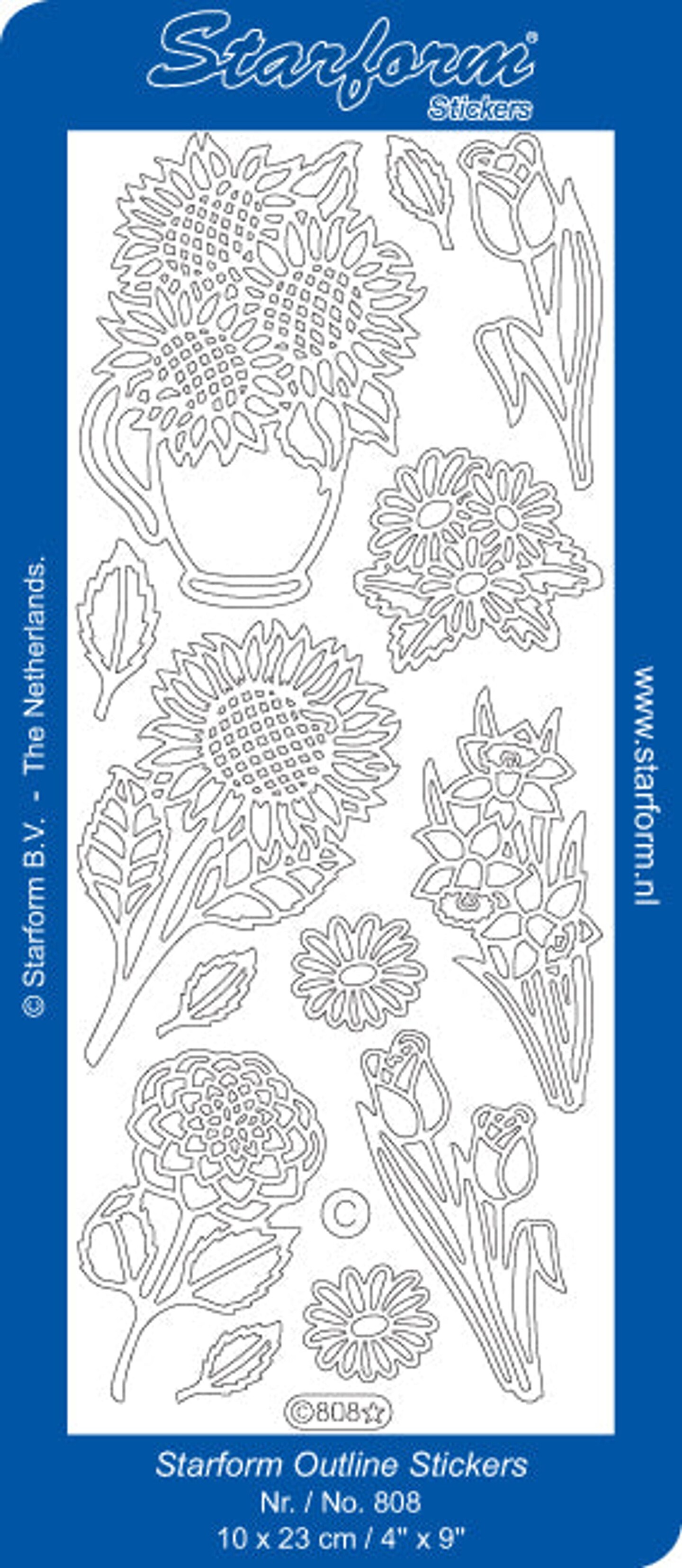 Starform Deco Stickers - Sunflowers - Silver