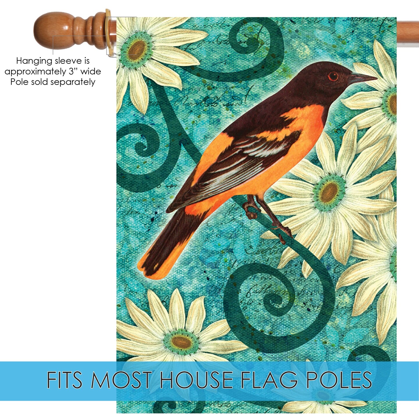 Baltimore Oriole Decorative Bird Flag