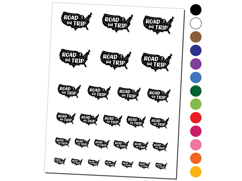 USA Road Trip Across America Traveling Temporary Tattoo Water Resistant Fake Body Art Set Collection