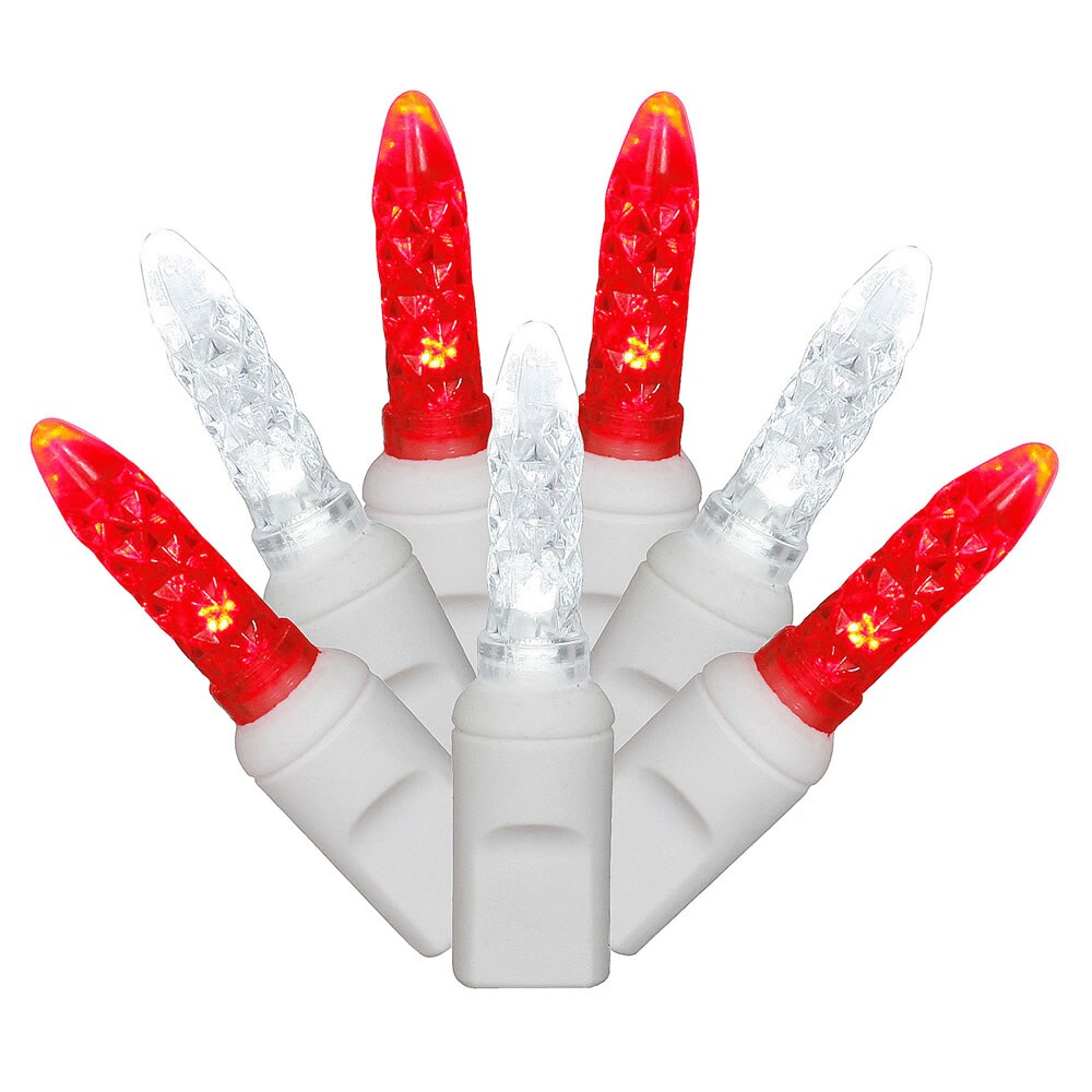 70 Red-Pure White LED Lights / White Wire 9Ft. Icicle Christmas Light Set