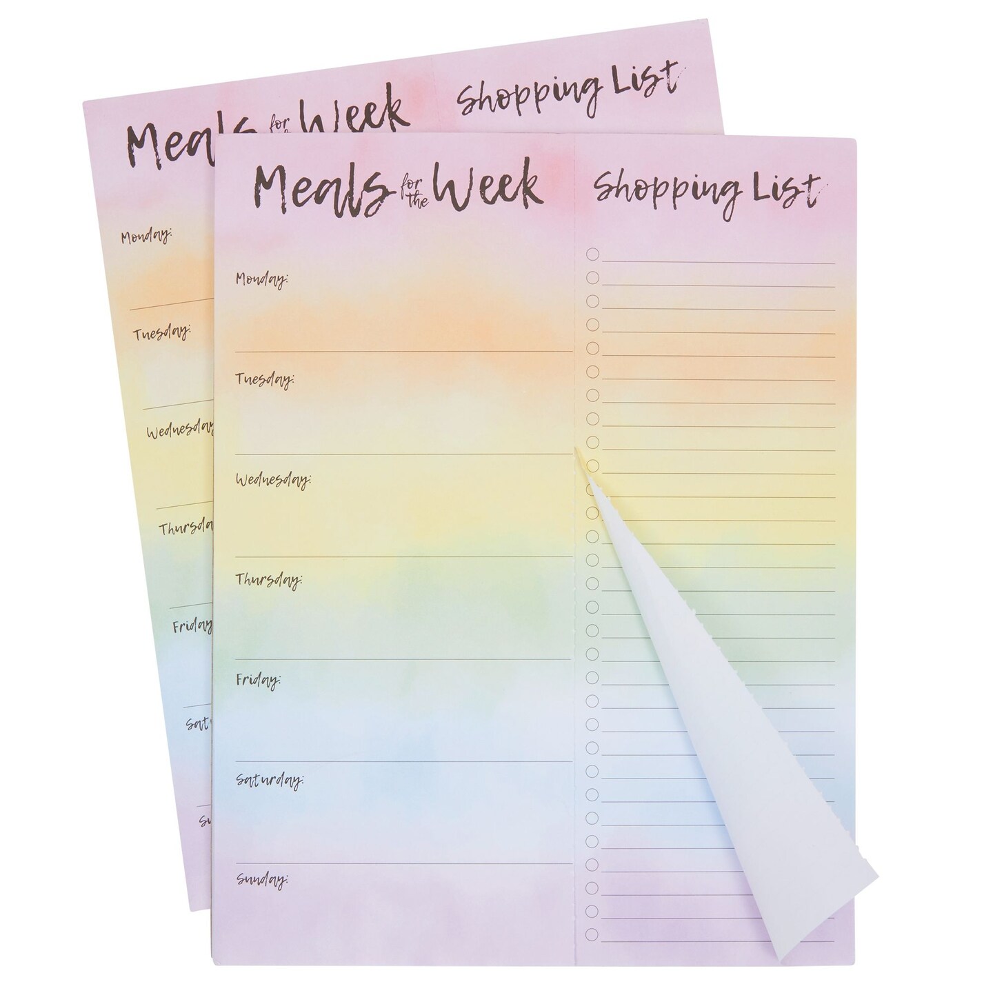 Rainbow Magnetic Shopping List Notepads for Fridge (7 x 9 In, 2 Pack)