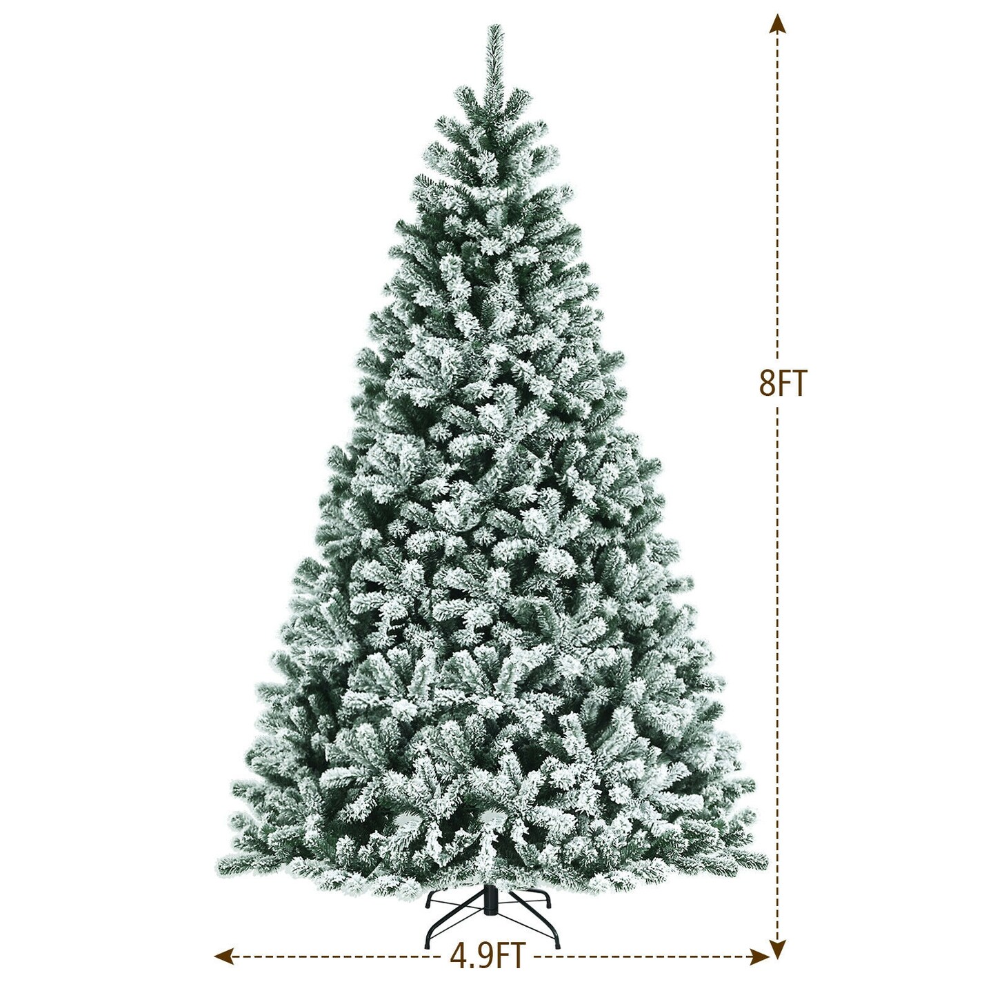 Pre-lit Snow Flocked Hinged Christmas Tree Perfect for Festive Season Decoration
